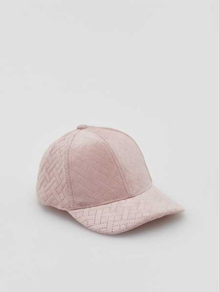 Reserved - Pastel Pink Velvet Fabric Cap, Kids Girl