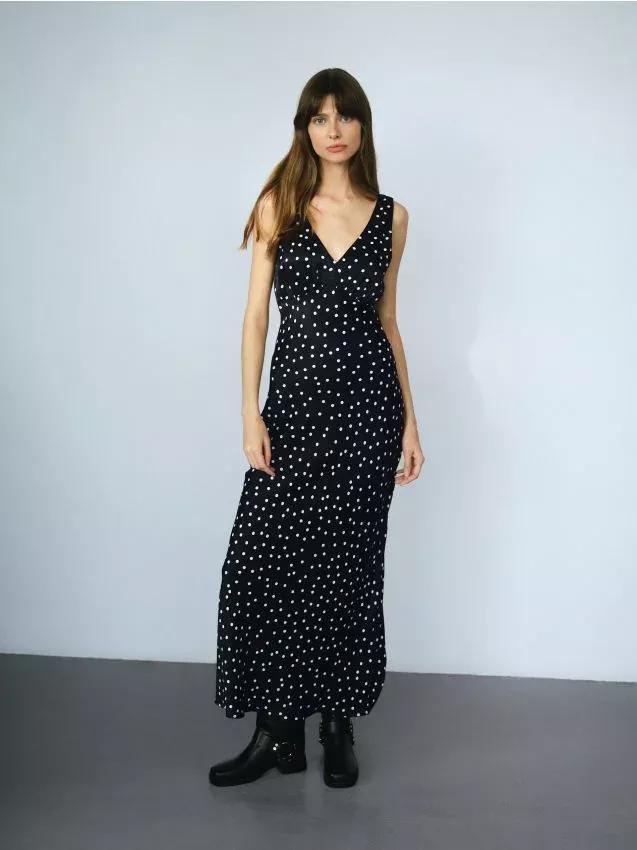Multicolour Satin Viscose Maxi Dress, , large image number 0
