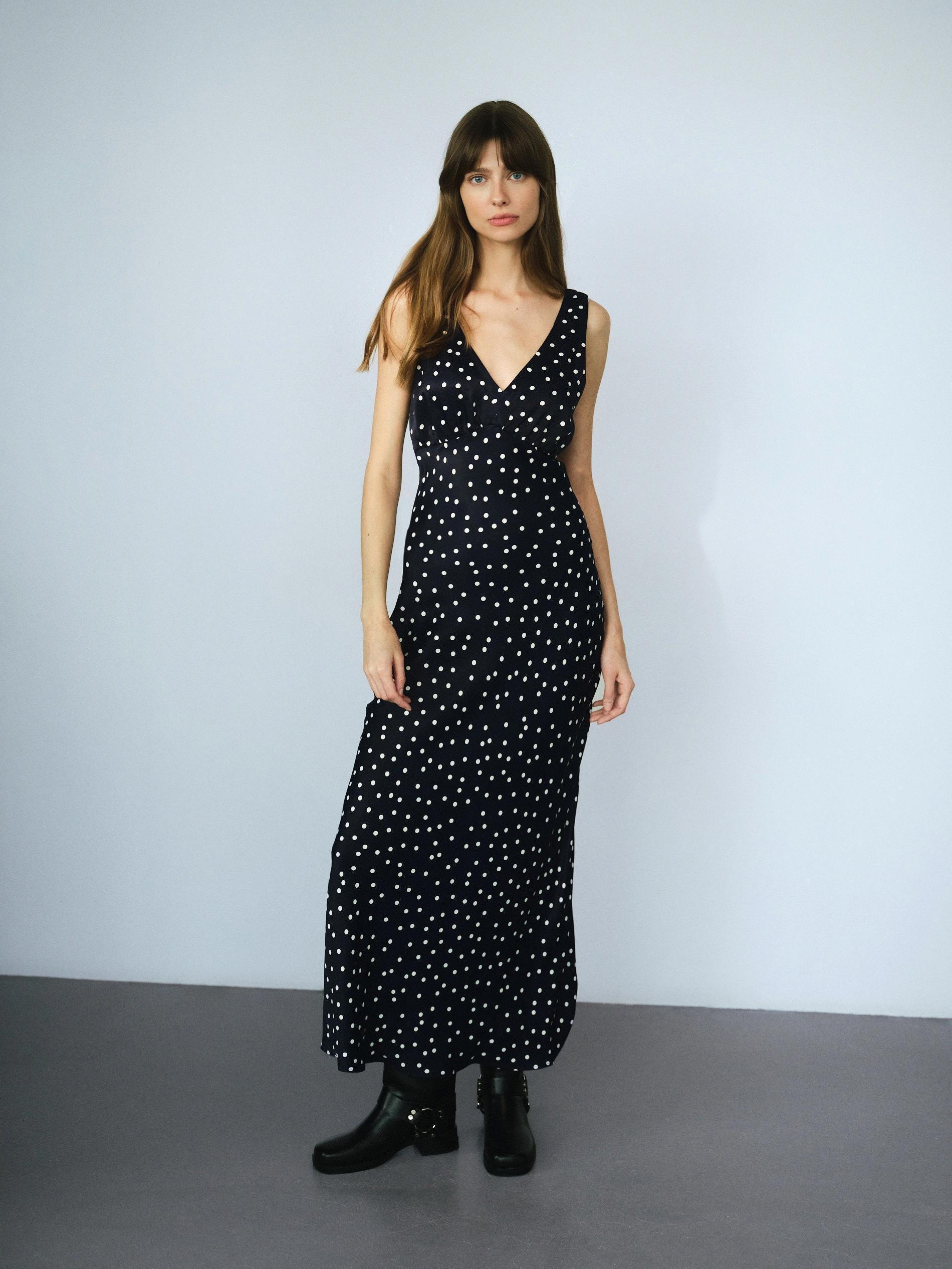 Multicolour Satin Viscose Maxi Dress, , large image number 1