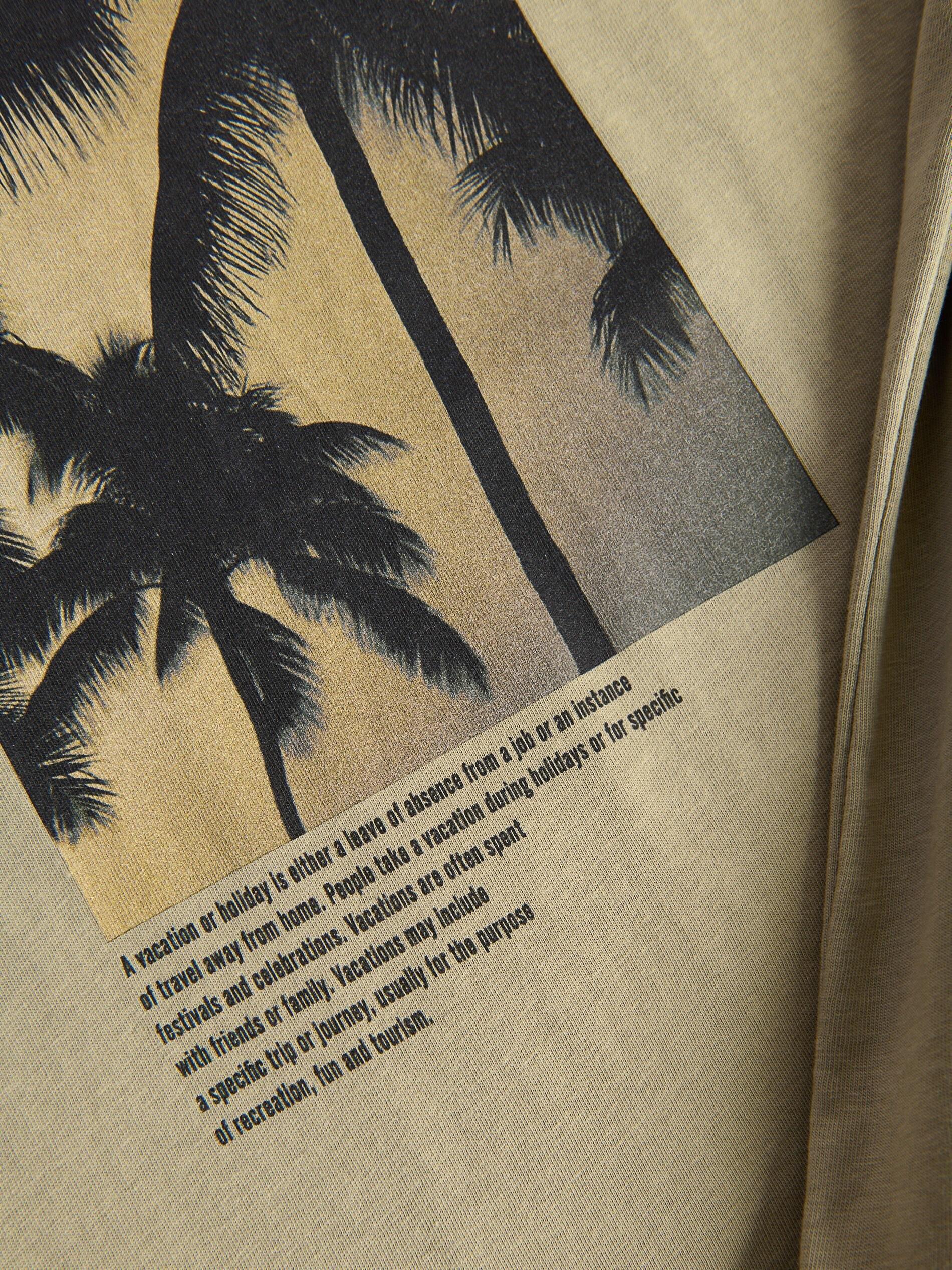 BROWNISH GREEN Regular fit printed T-shirt, Khaki, medium