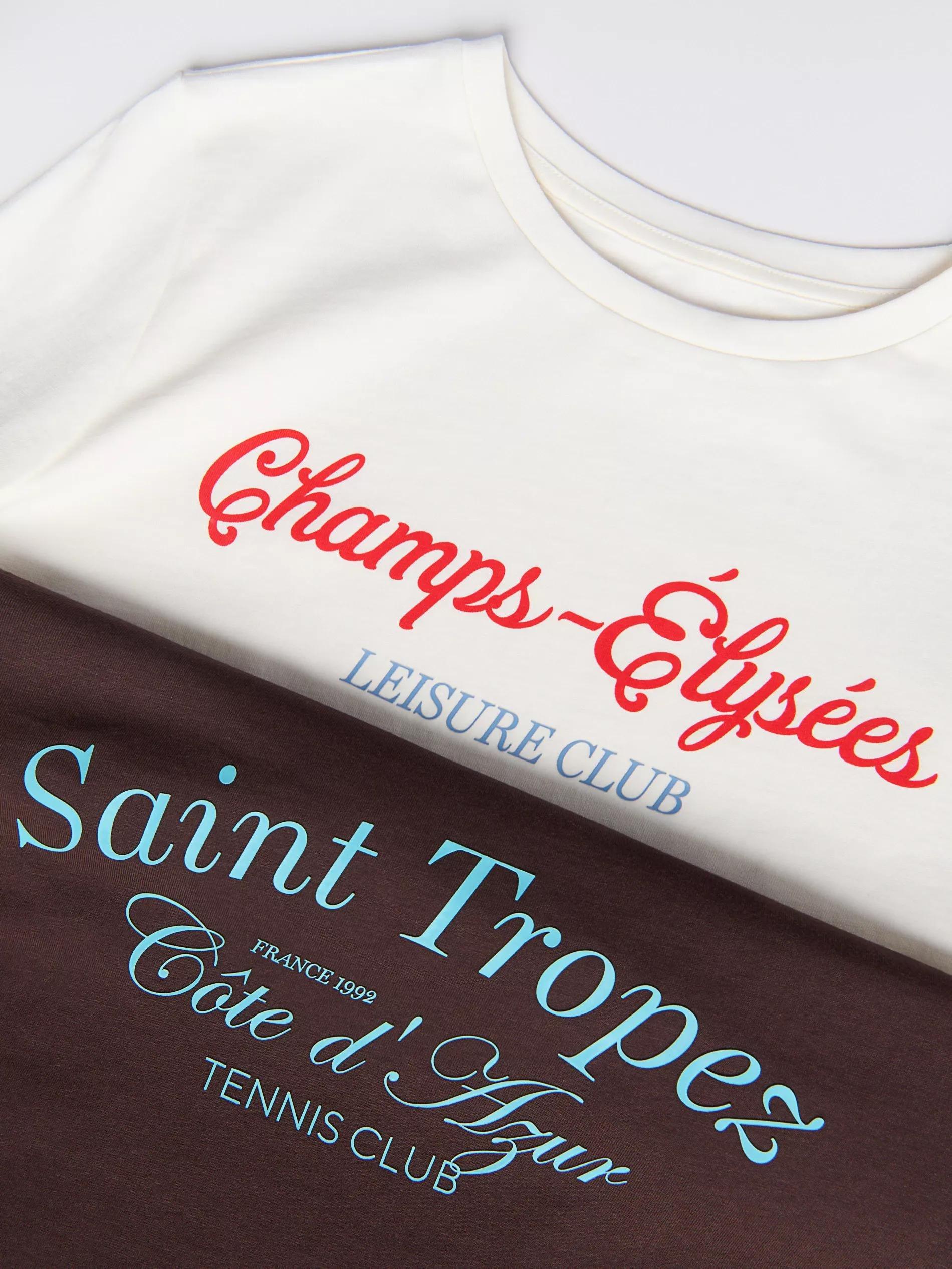 White T-Shirt With Print, , large image number 1