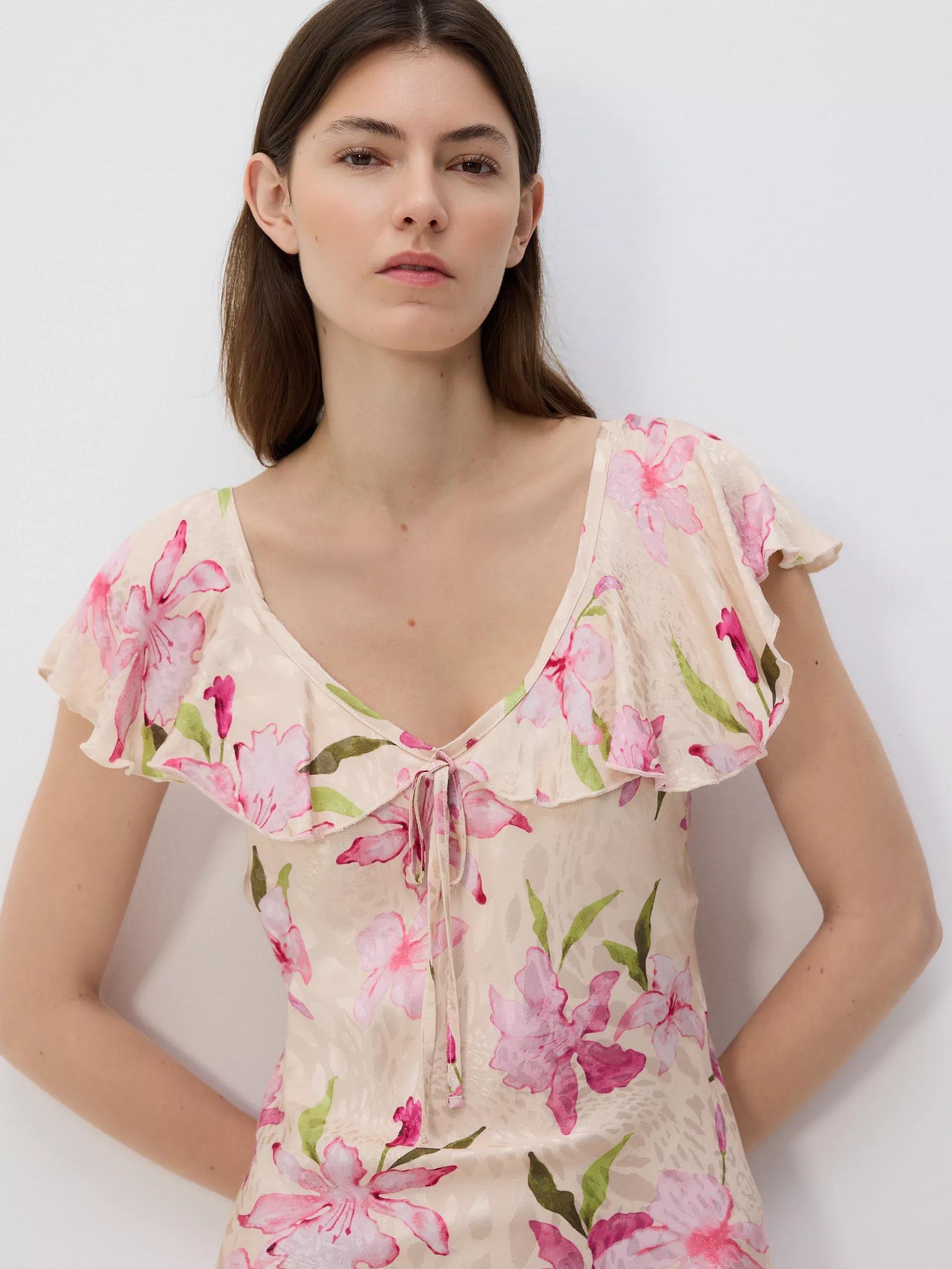 Multicolour Floral Pattern Maxi Dress, , large image number 1