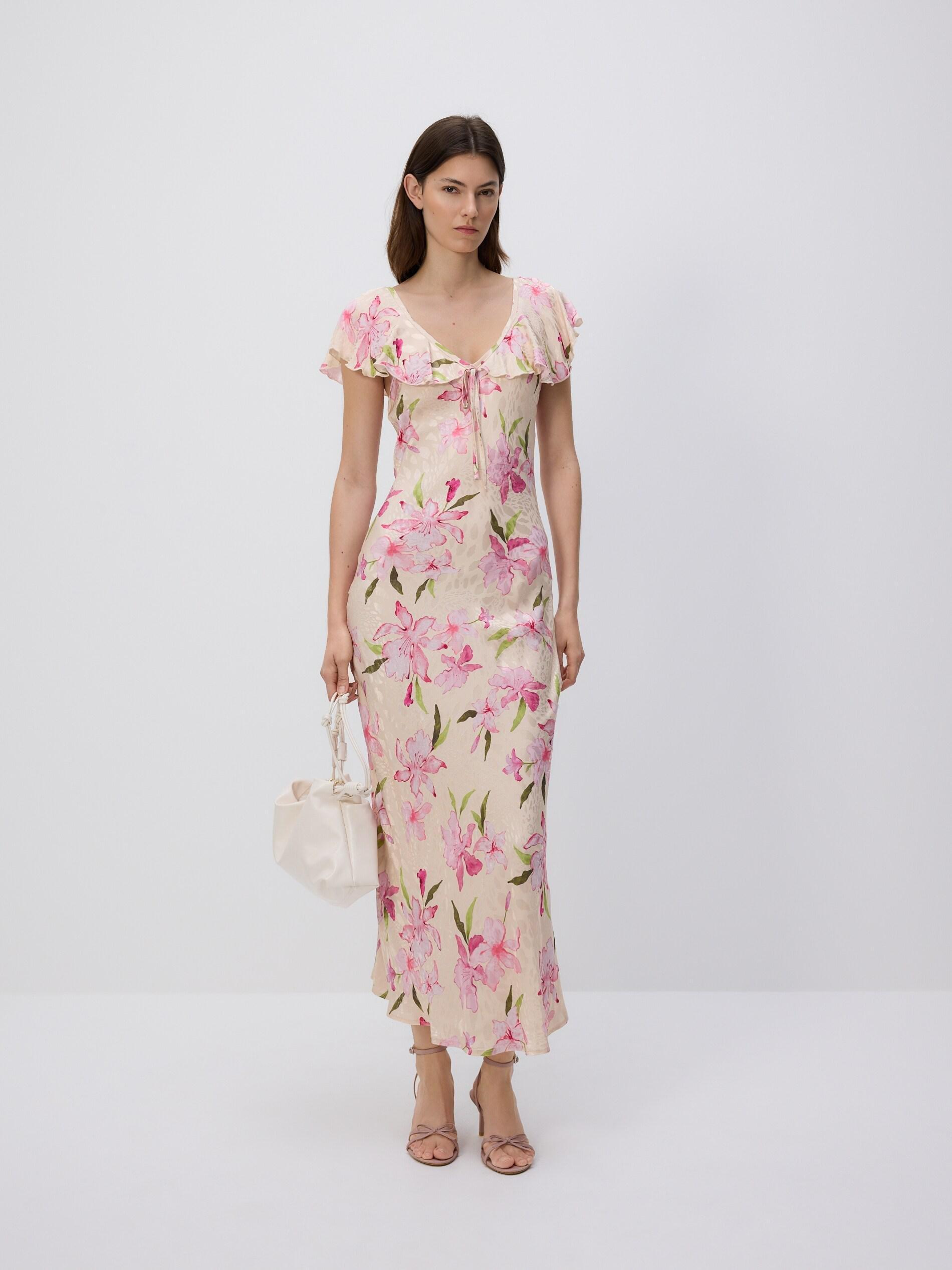 Multicolour Floral Pattern Maxi Dress, Multicolor, large image number 3