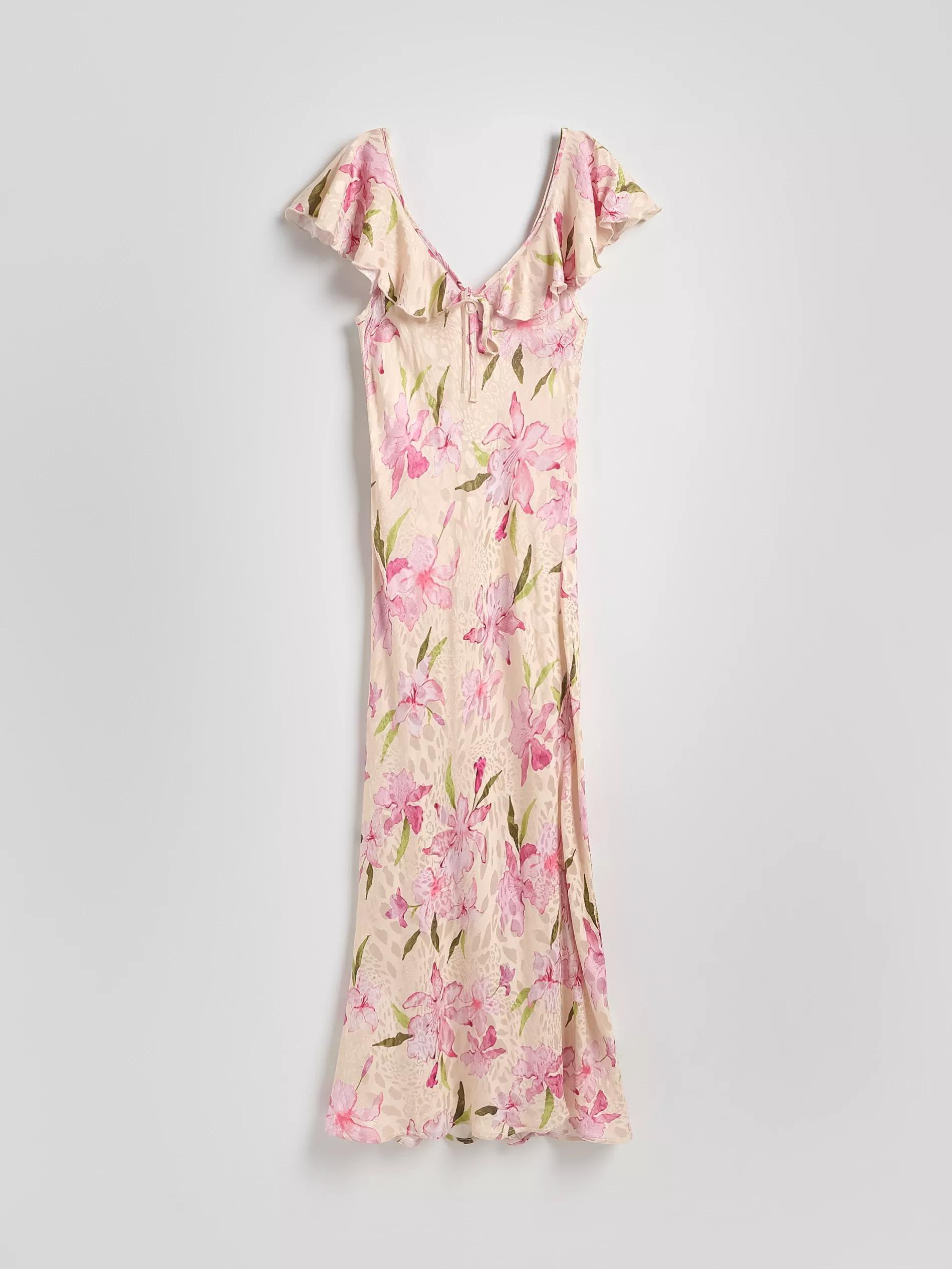 Multicolour Floral Pattern Maxi Dress, , large image number 4