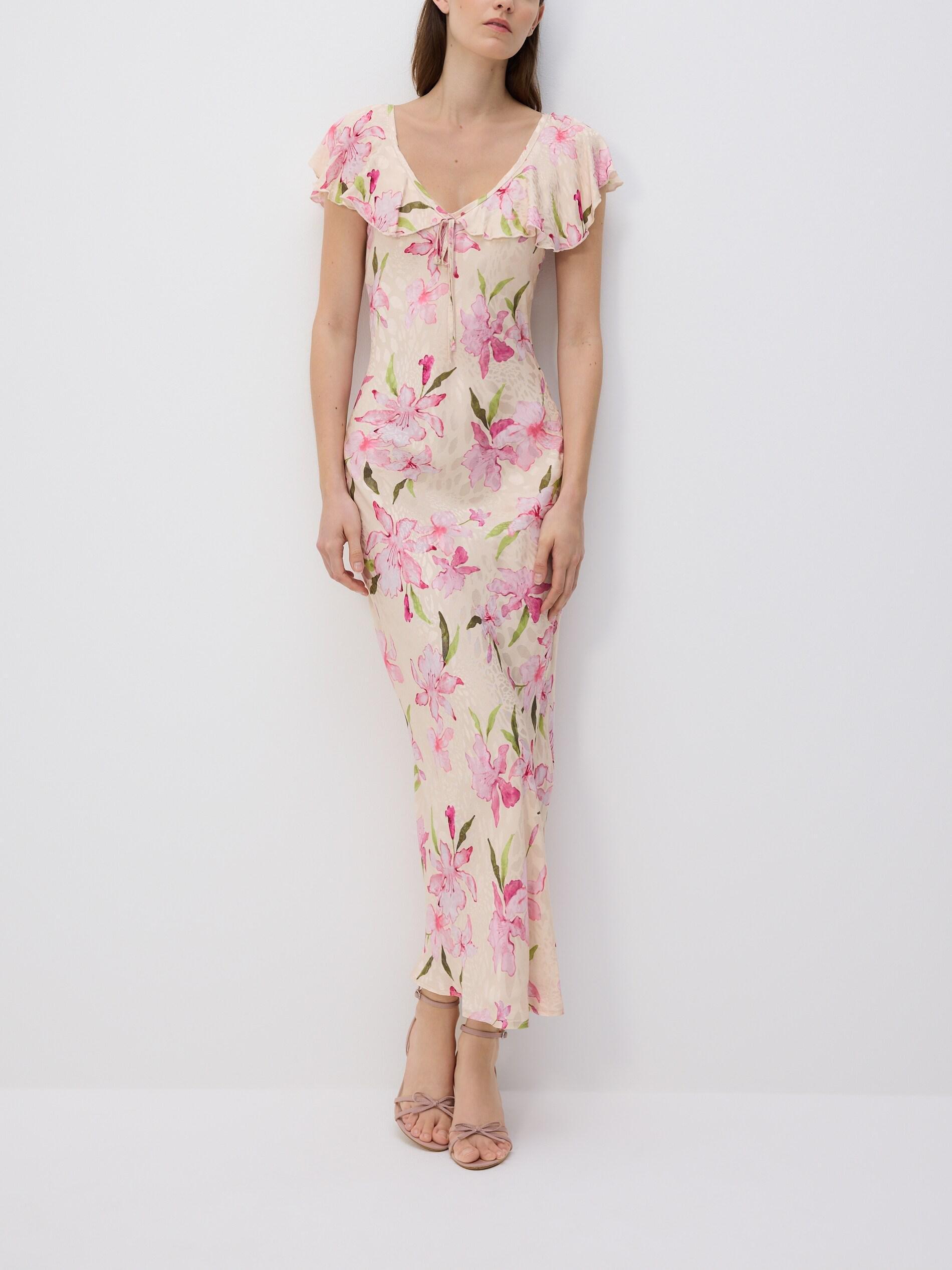 Multicolour Floral Pattern Maxi Dress, Multicolor, large image number 4