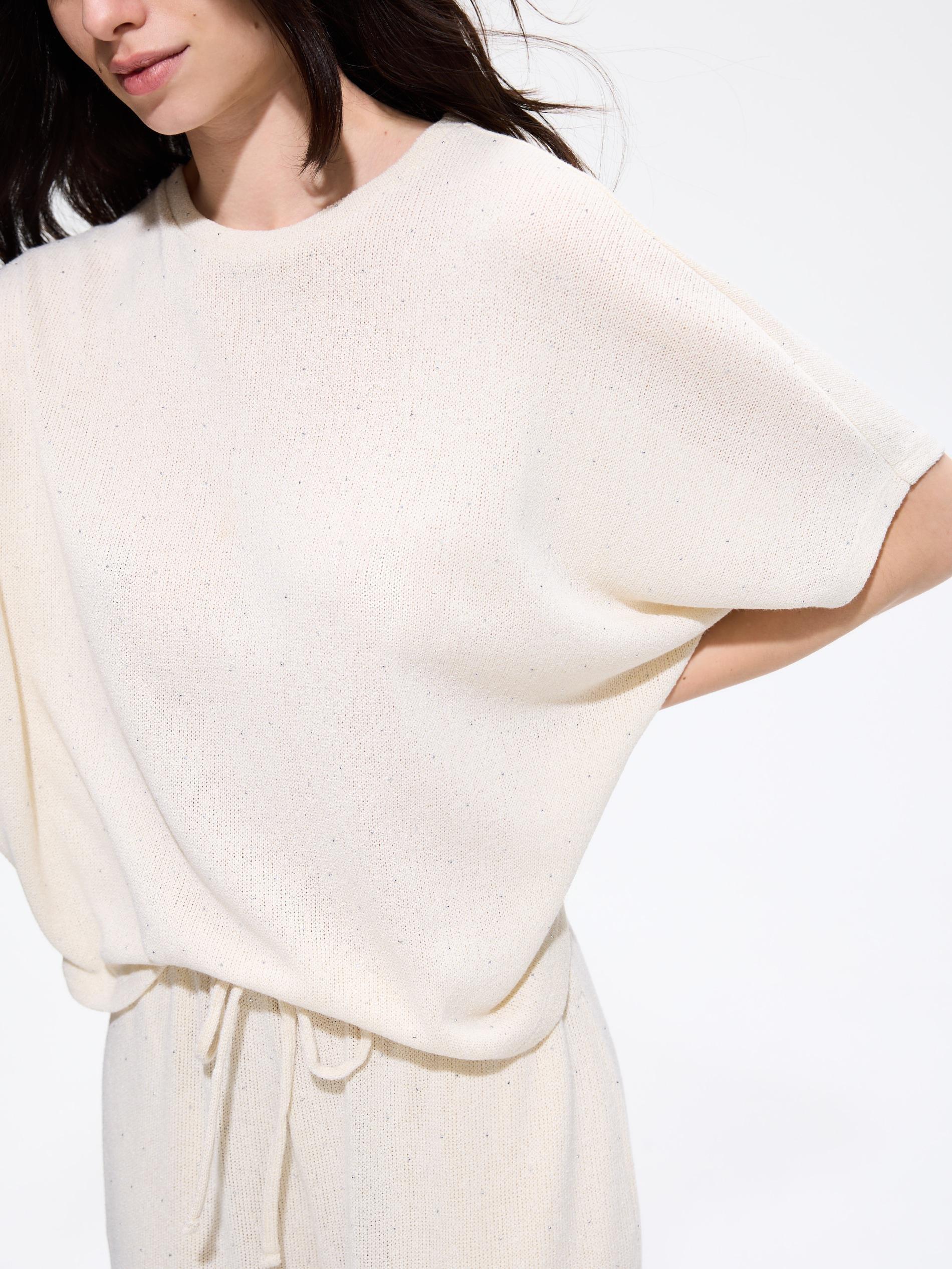 Cream Viscose Blend Blouse, Ivory, large image number 1