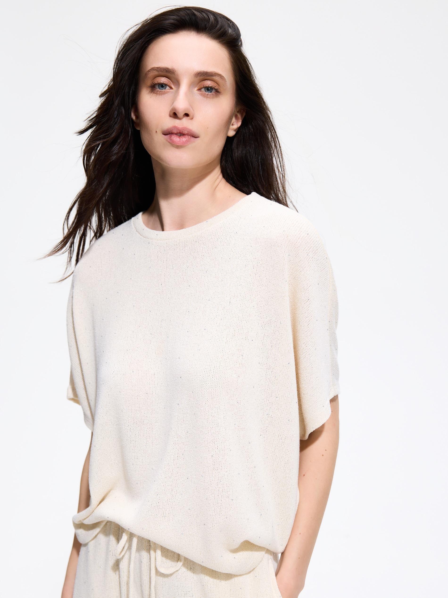 Cream Viscose Blend Blouse, Ivory, large image number 2