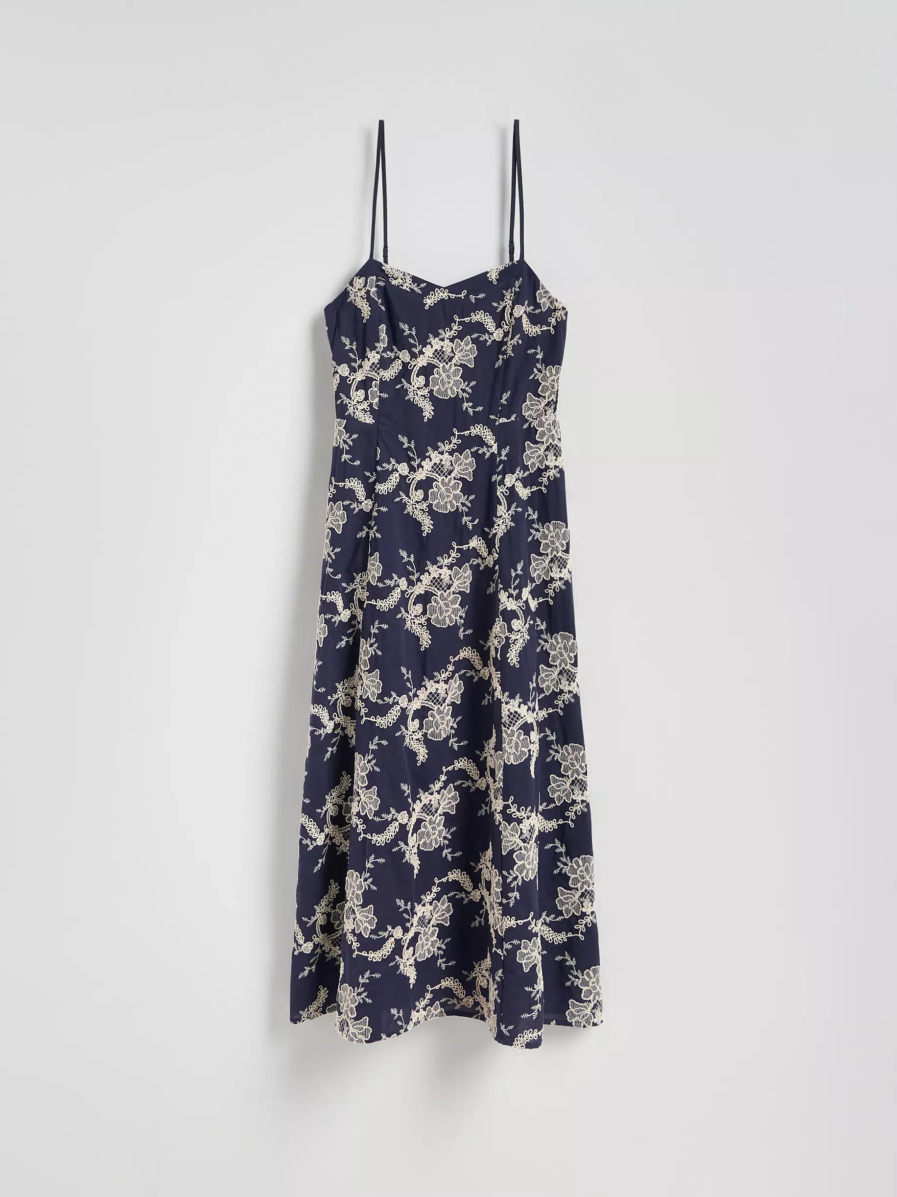 Multicolour Cotton Dress With Embroidery Detail, , medium