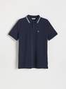 Reserved - Navy Polo Shirt With Embroidery Detail