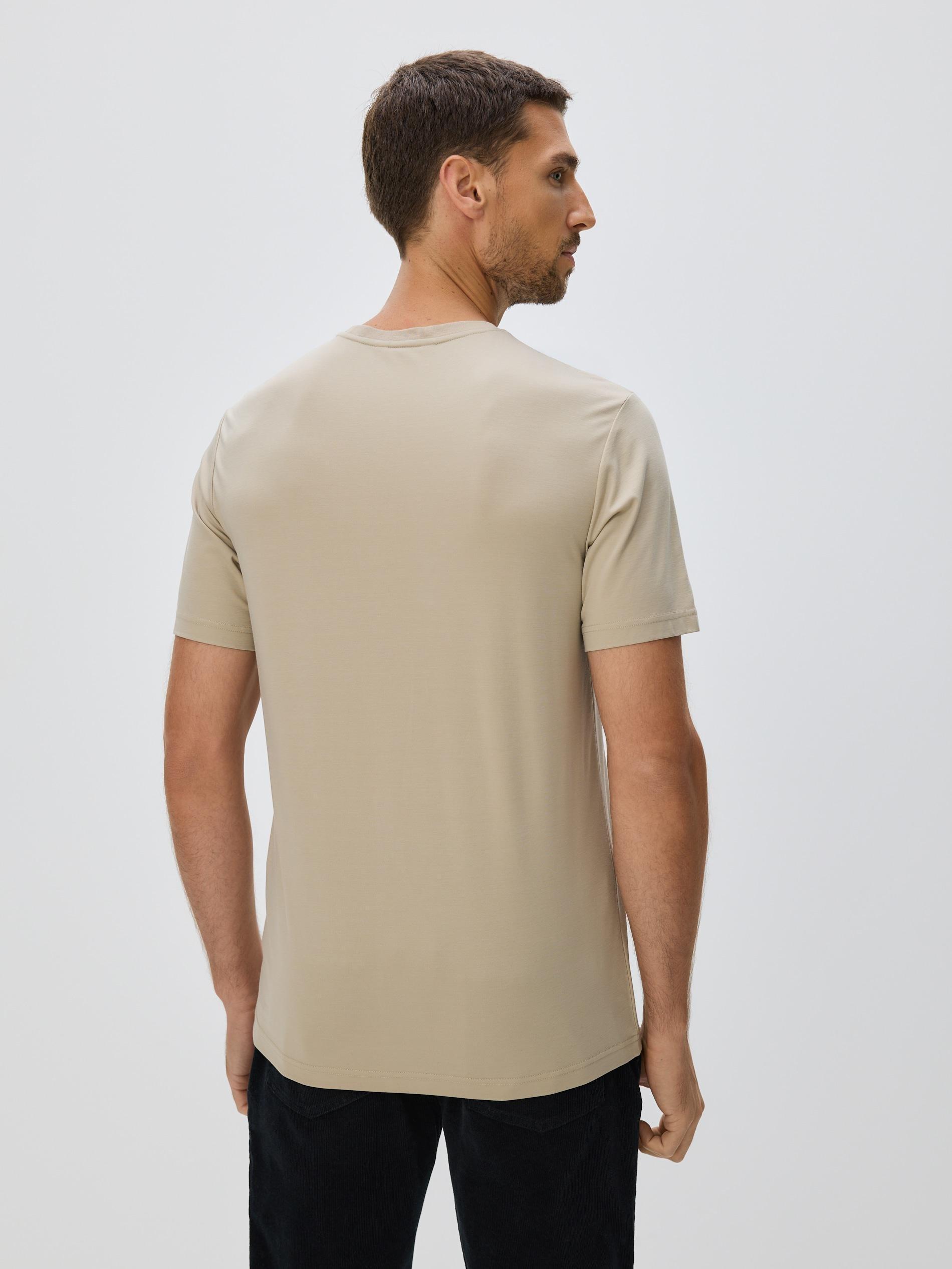 Beige Regular T-Shirt With Viscose, Beige, large image number 2
