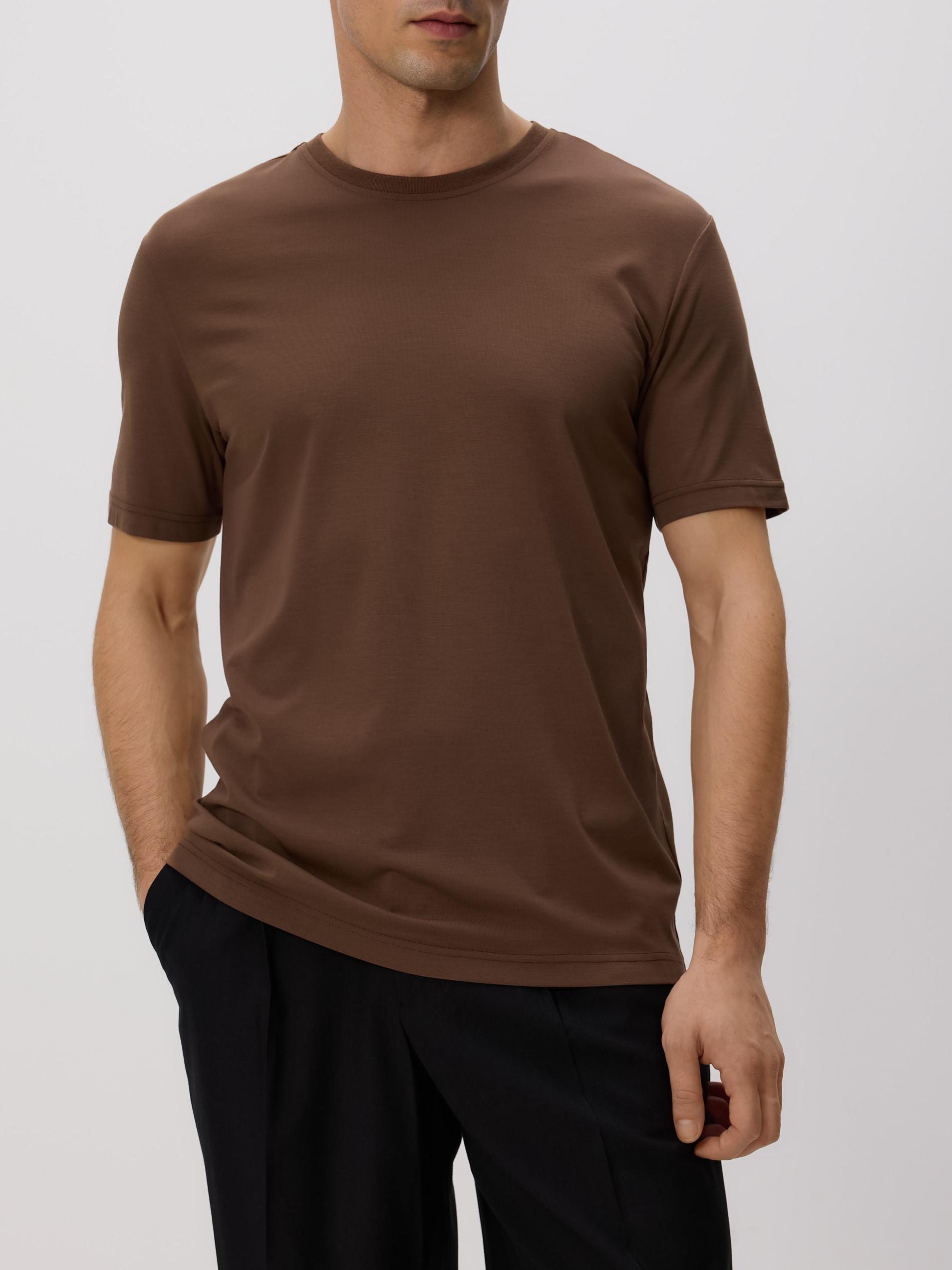 Brown Regular T-Shirt With Viscose, Brown, large image number 0