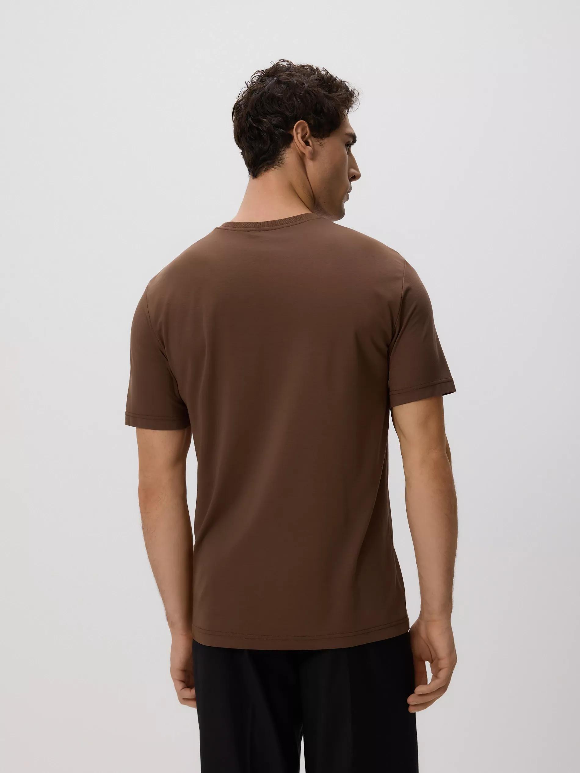 Brown Regular T-Shirt With Viscose, Brown, large image number 2