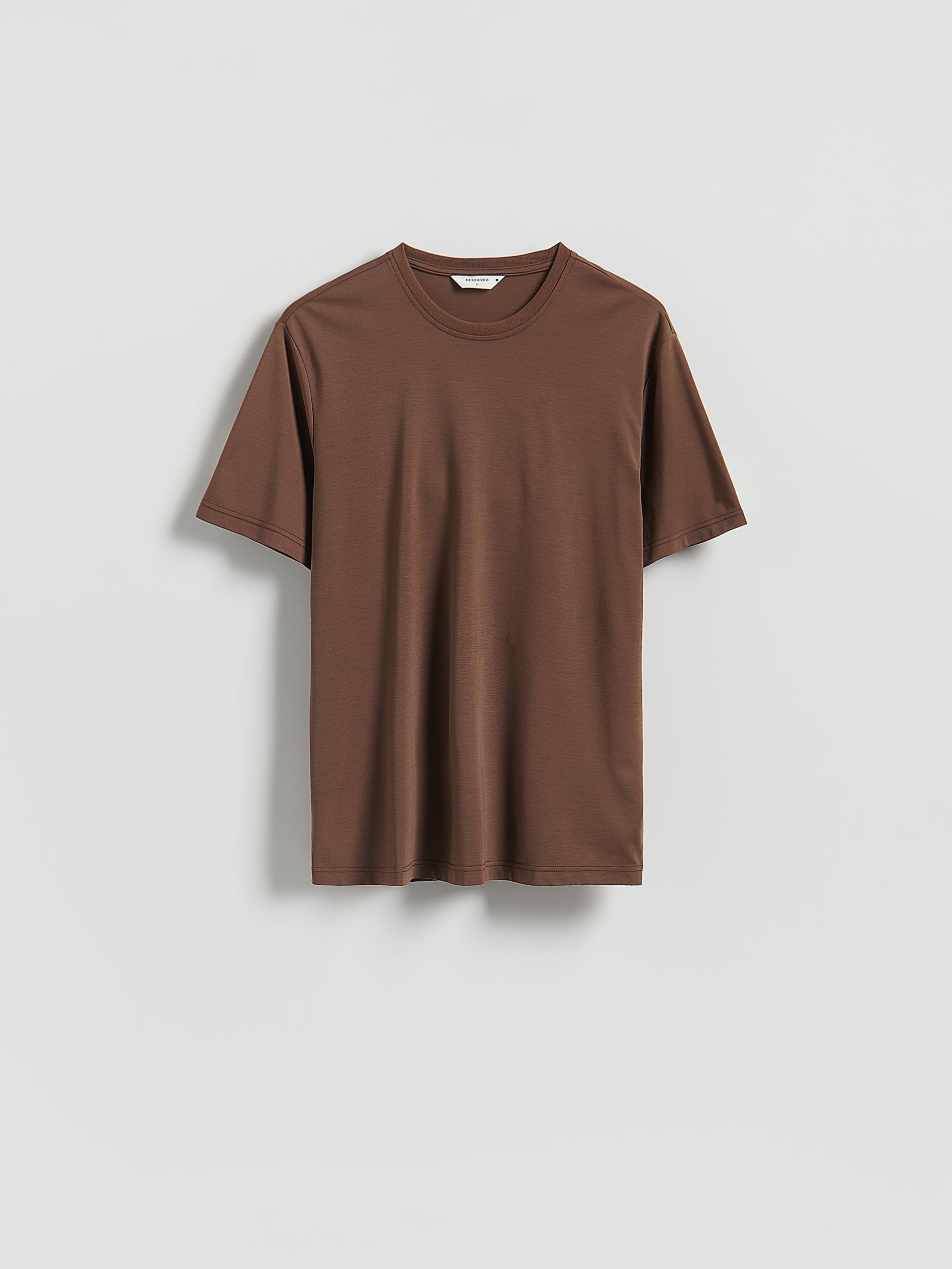 Brown Regular T-Shirt With Viscose, Brown, large image number 4