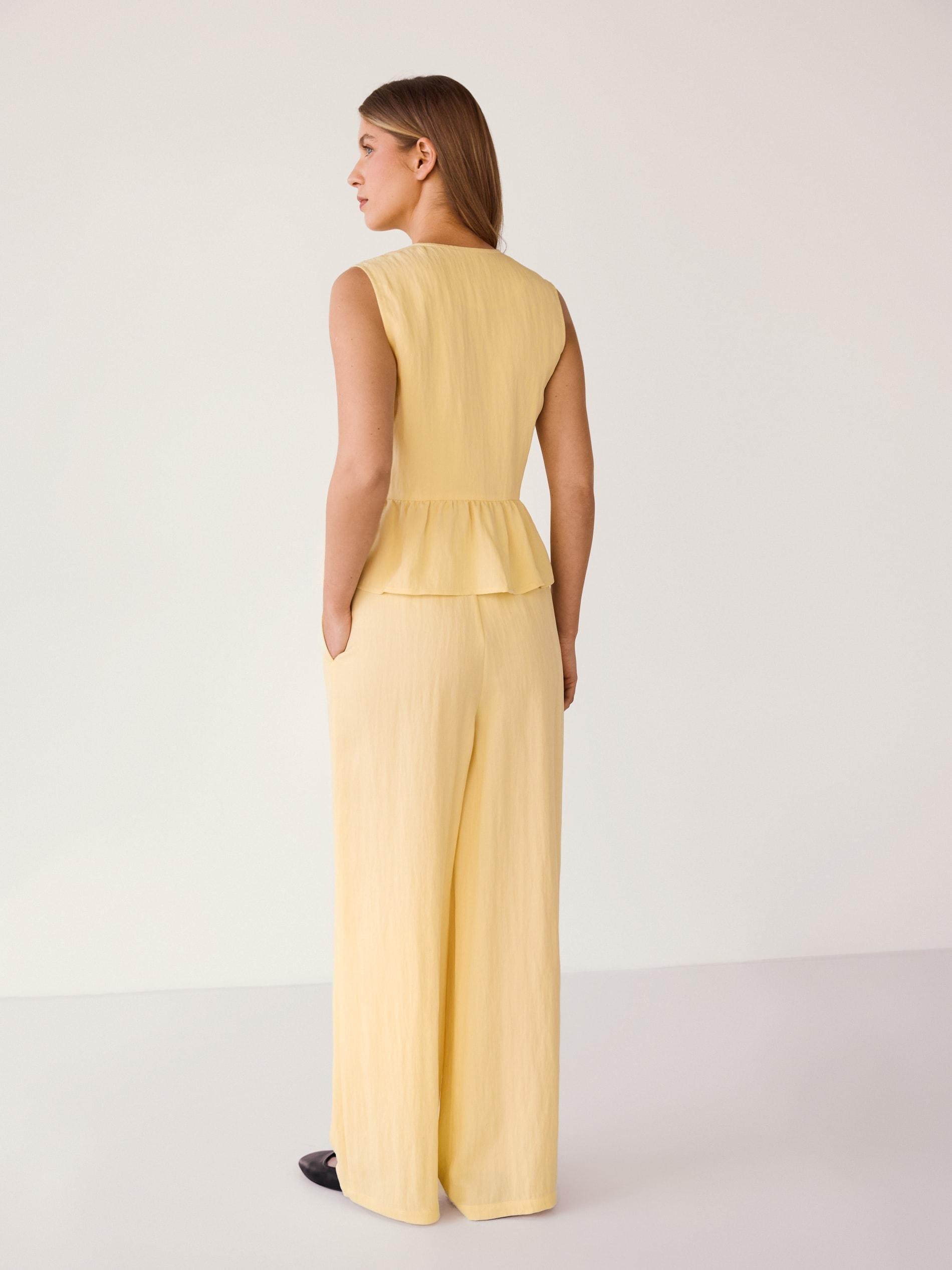 Yellow Loose Lyocell Trousers, Yellow, large image number 2