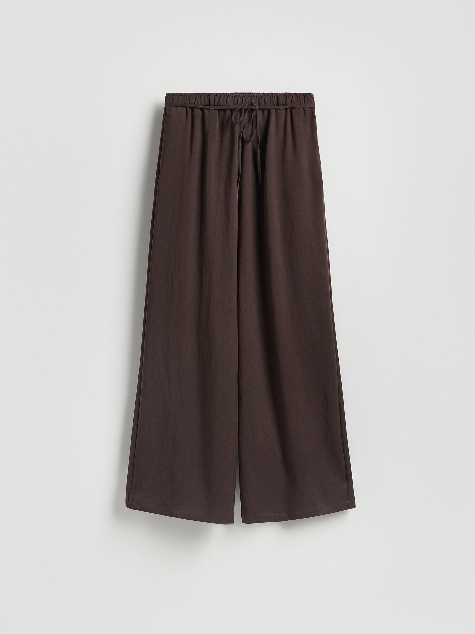 Brown Loose Lyocell Trousers, Brown, large image number 4
