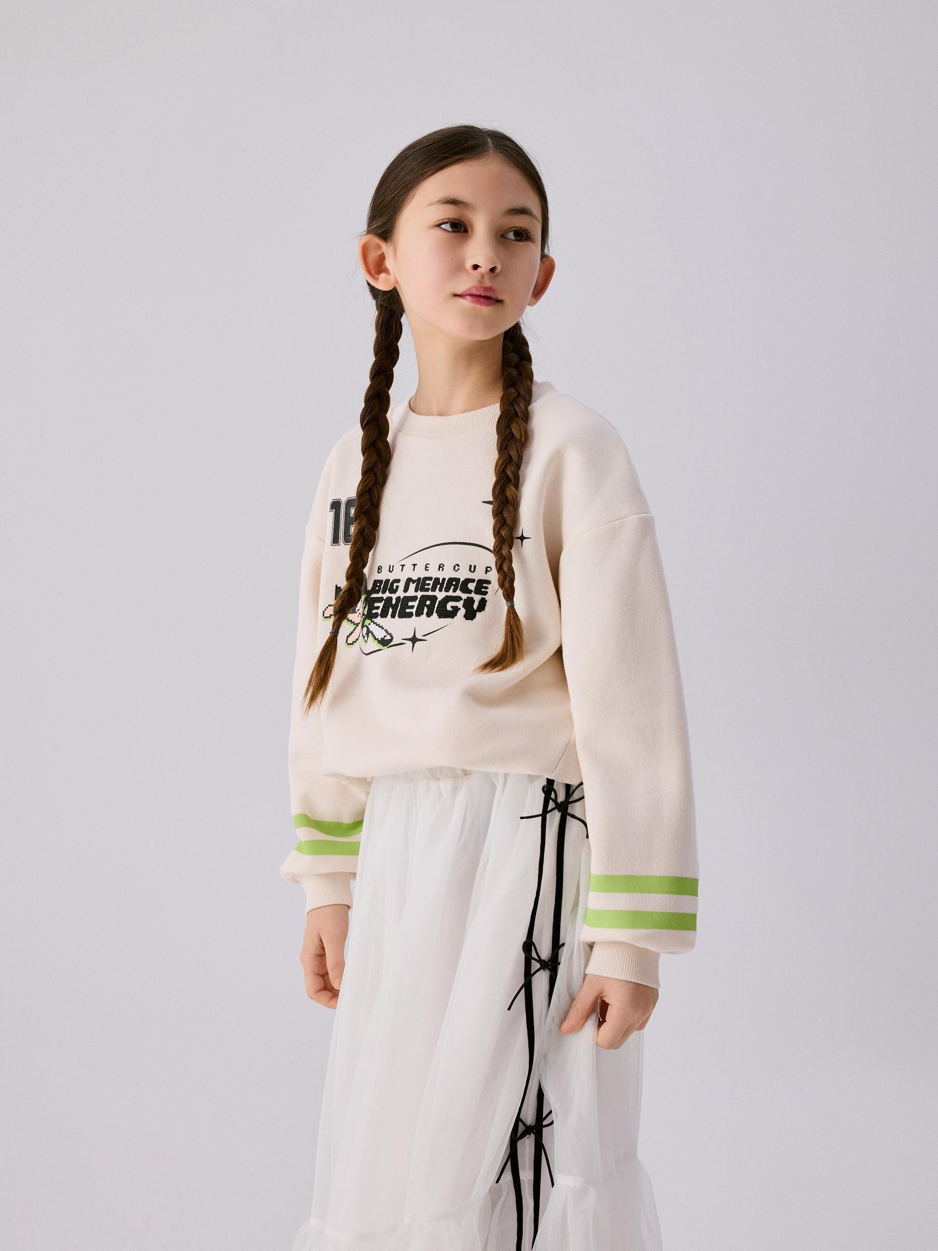 Cream Tulle Skirt With Bows, Ivory, large image number 3