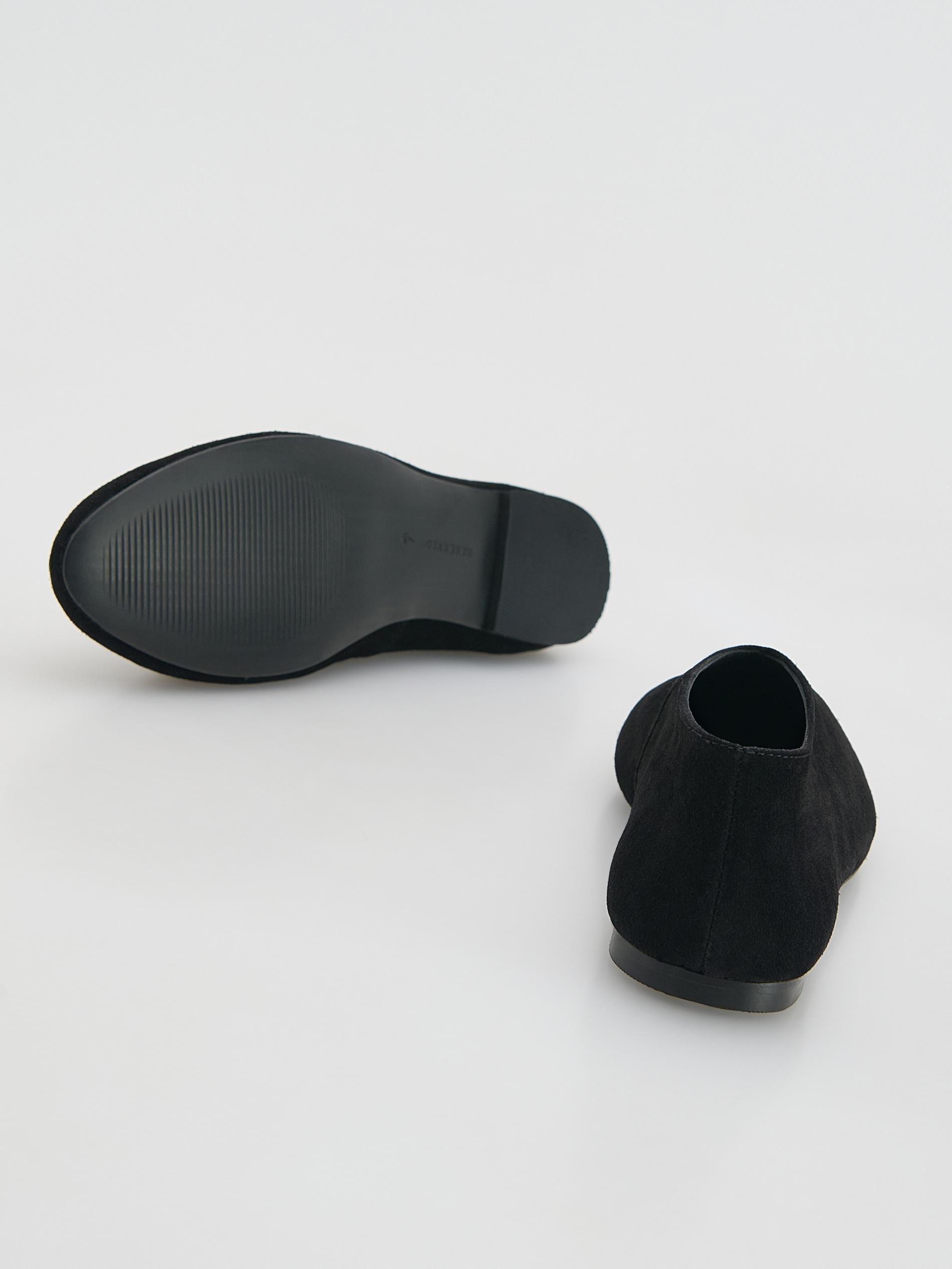 Black Suede Ballerinas, Black, large image number 2