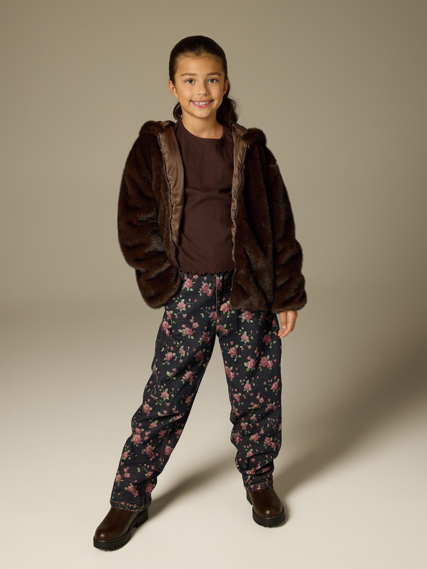 Brown Rib Knit Top, Brown, medium