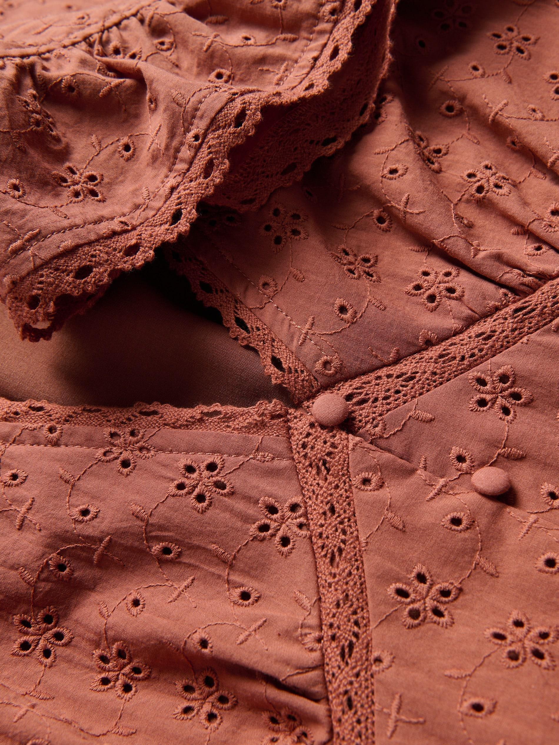 Brown Dress With Ruffles And High Cotton Content, , large image number 5