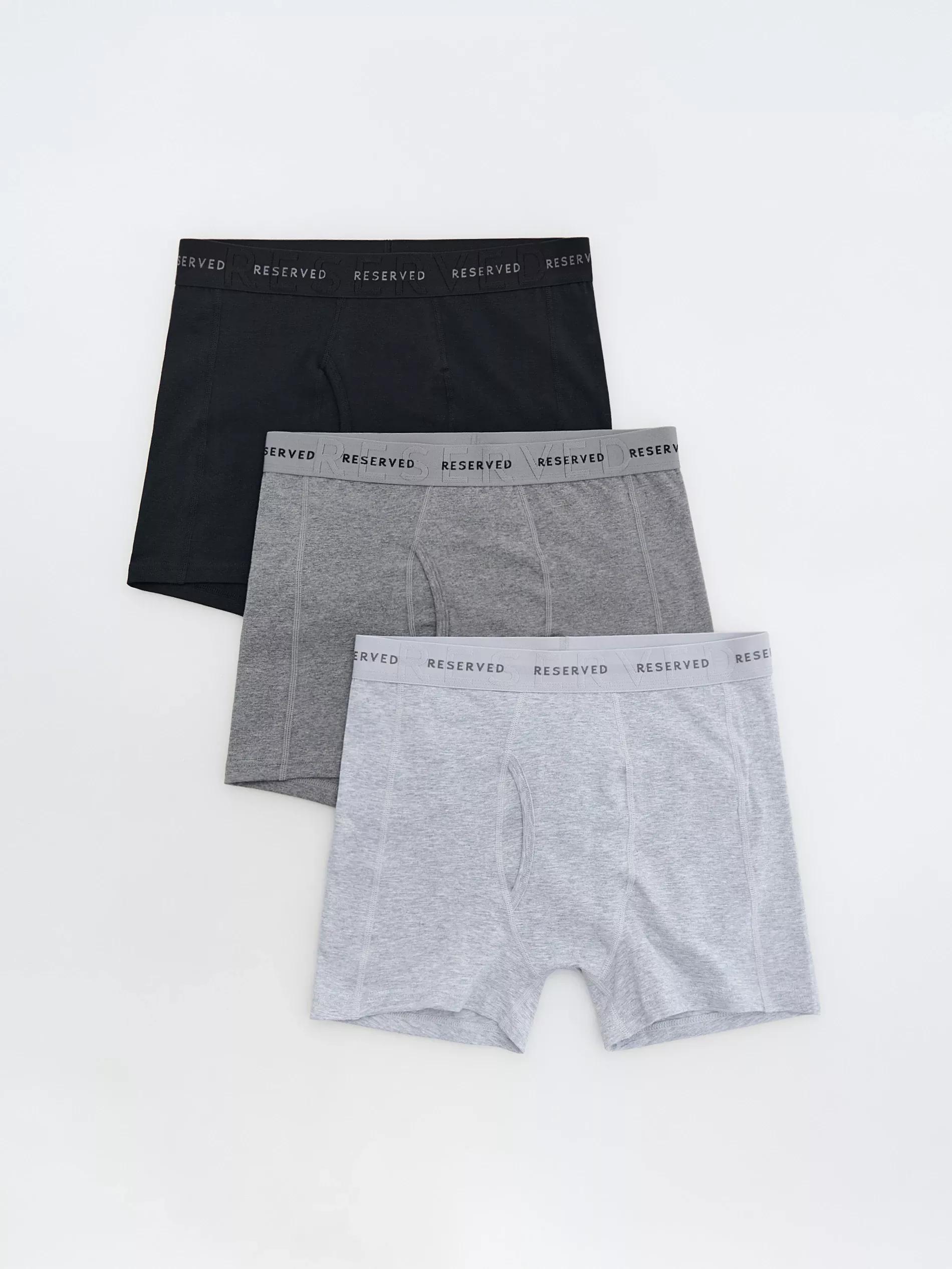 Grey Set Of 3 Pairs Of Long Boxers, , large image number 0
