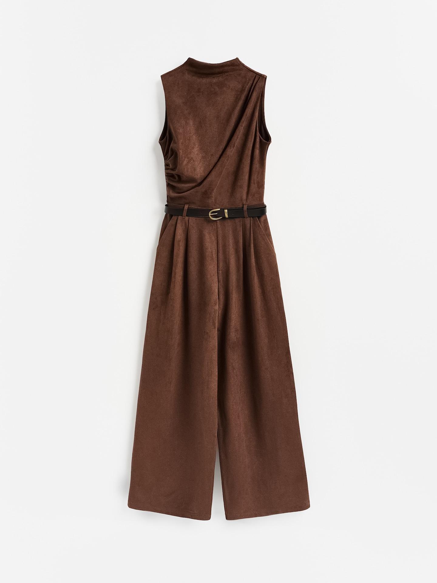 Brown Playsuit With Belt, Brown, medium