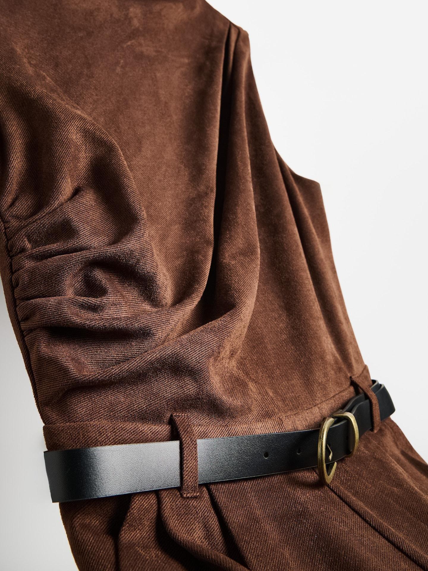 Brown Playsuit With Belt, Brown, medium