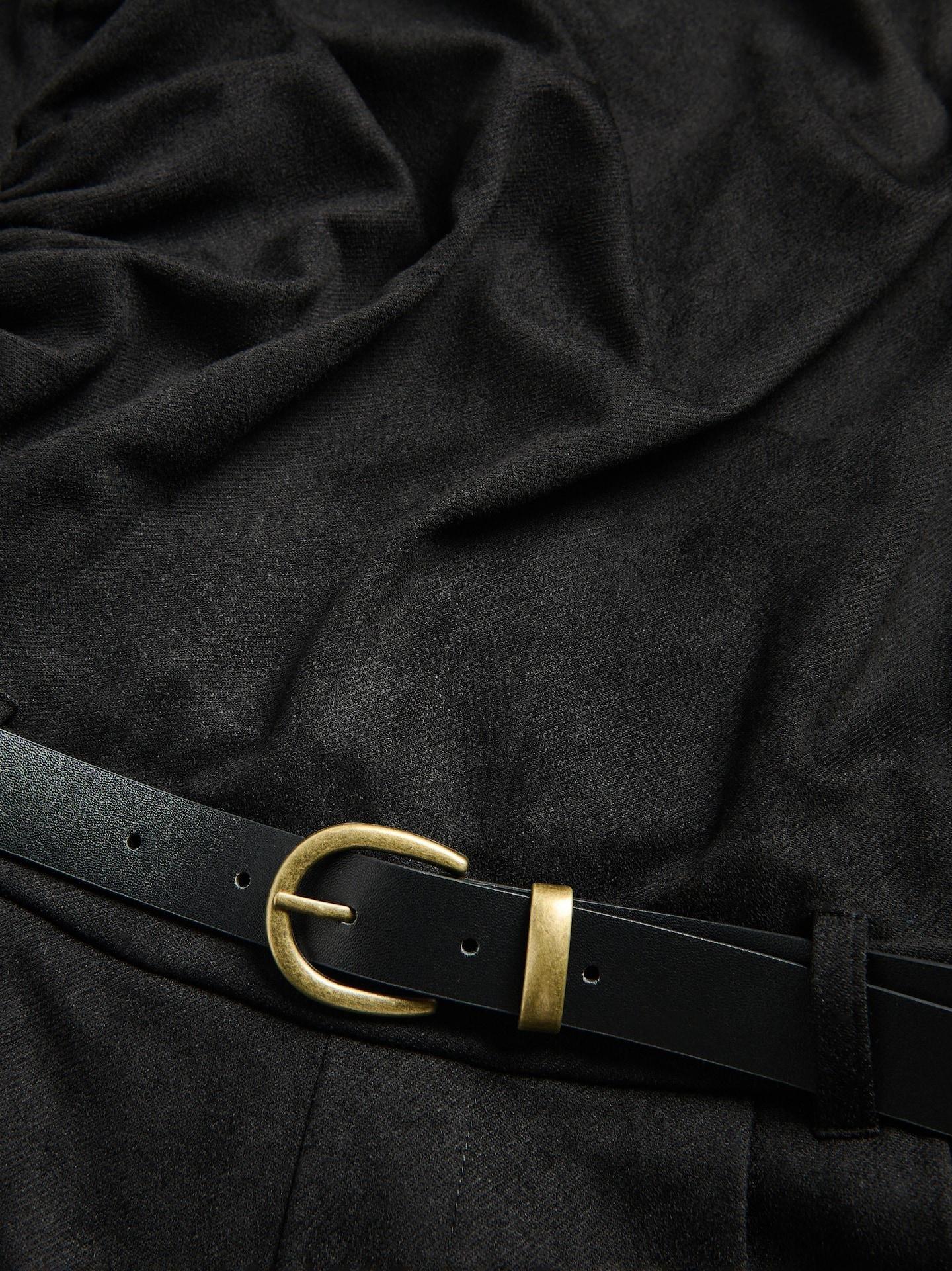 Black Playsuit With Belt, Black, medium