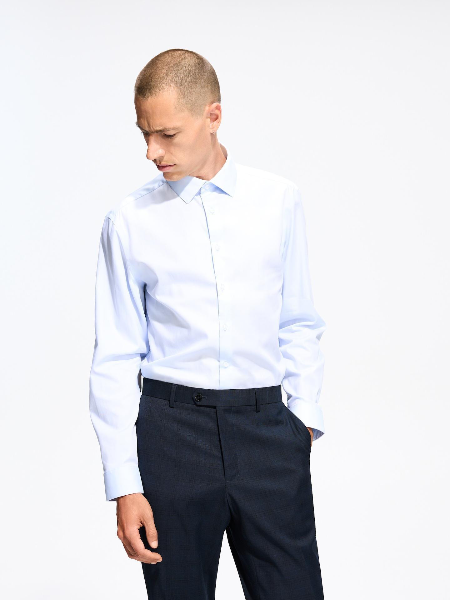 Blue Regular Fit Cotton Shirt, Blue, large image number 0