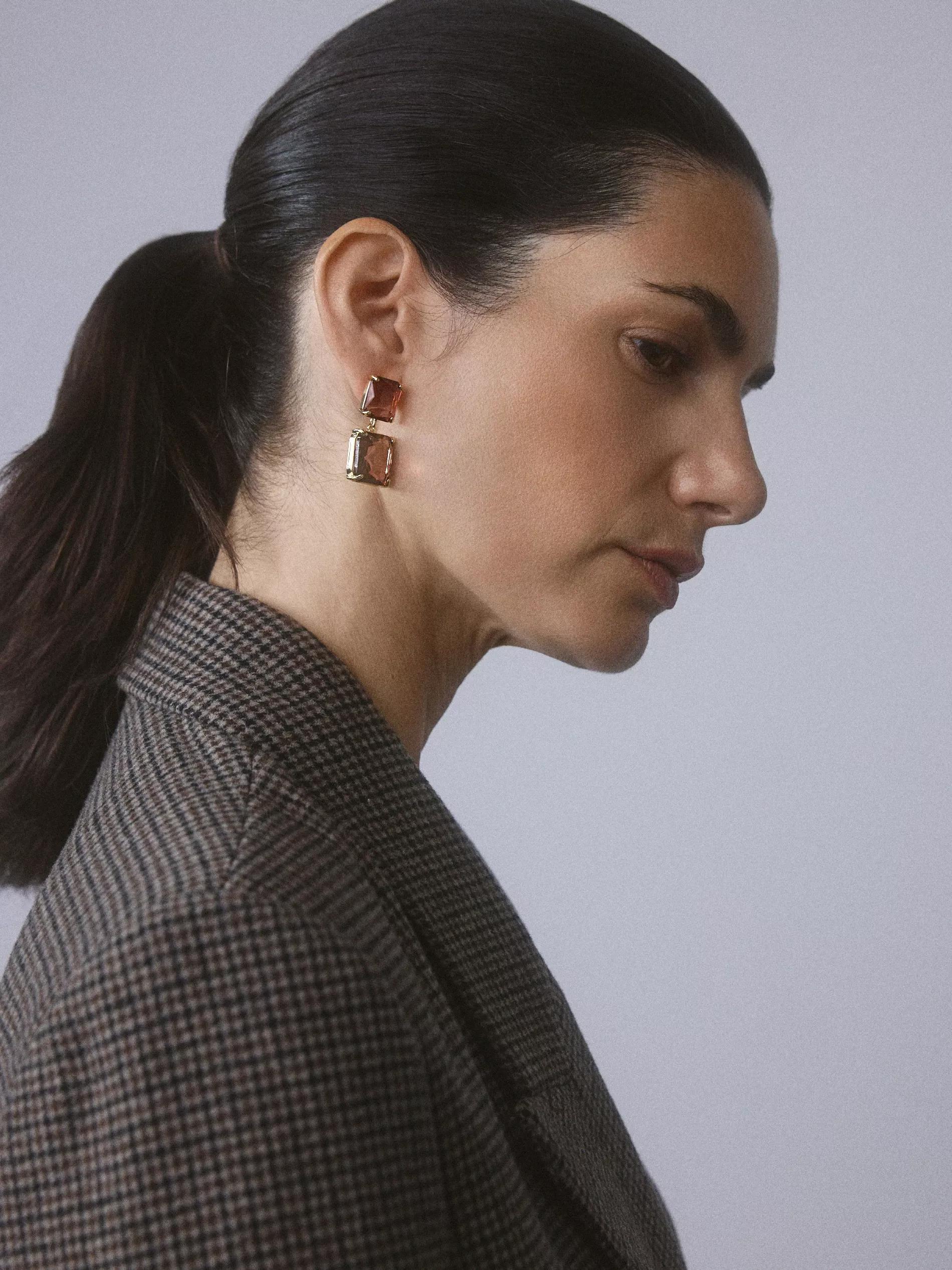 Purple Dangle Earrings, Purple, large image number 0