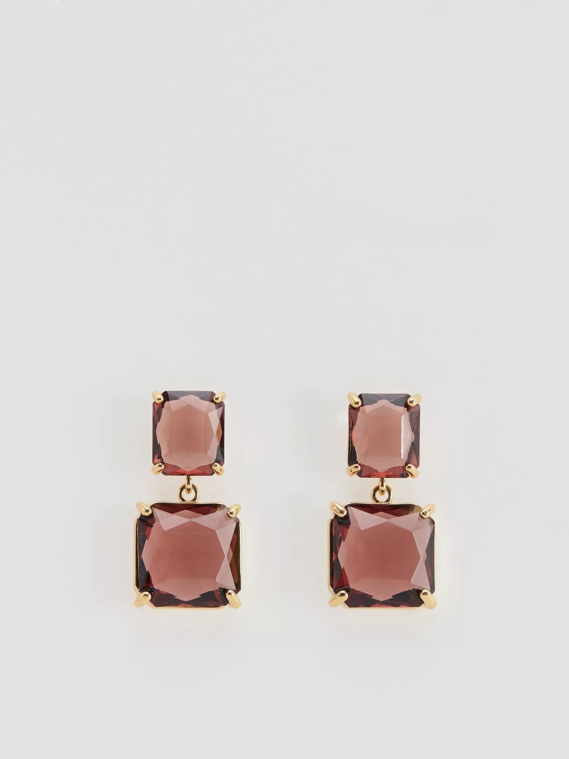 Purple Dangle Earrings, Purple, large image number 1