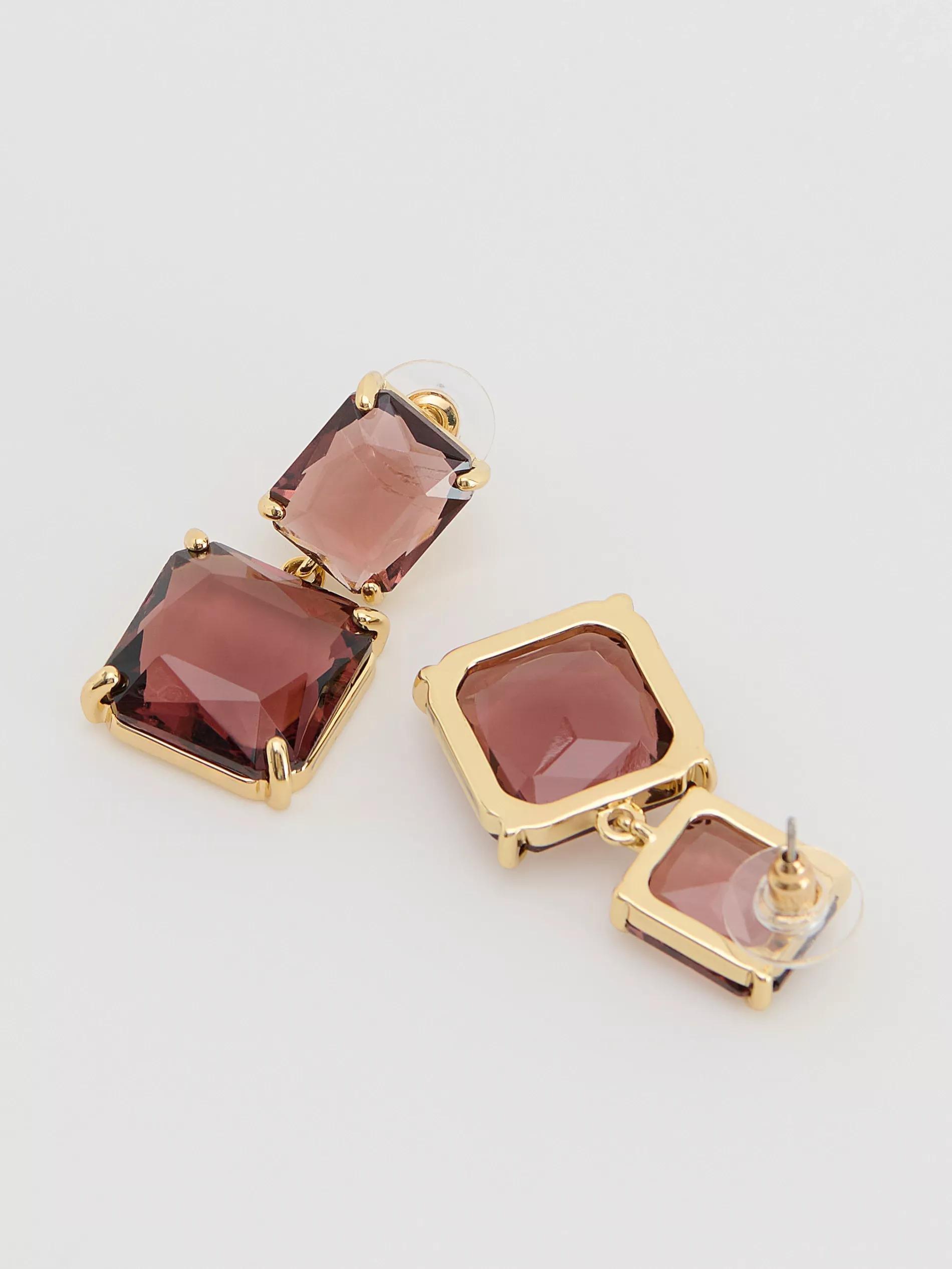 Purple Dangle Earrings, Purple, large image number 2