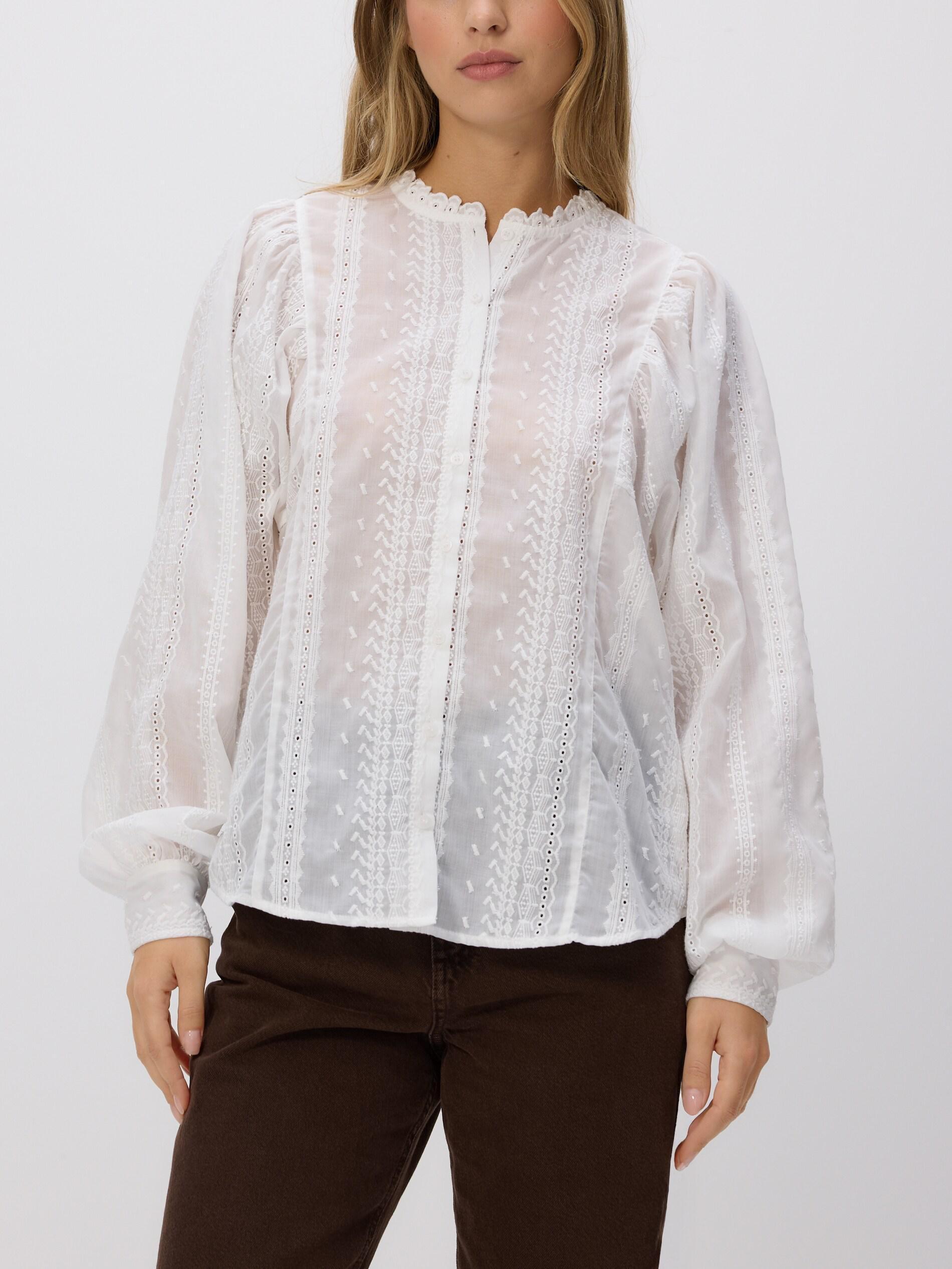 WHITE Shirt with decorative embroidery, White, large image number 0