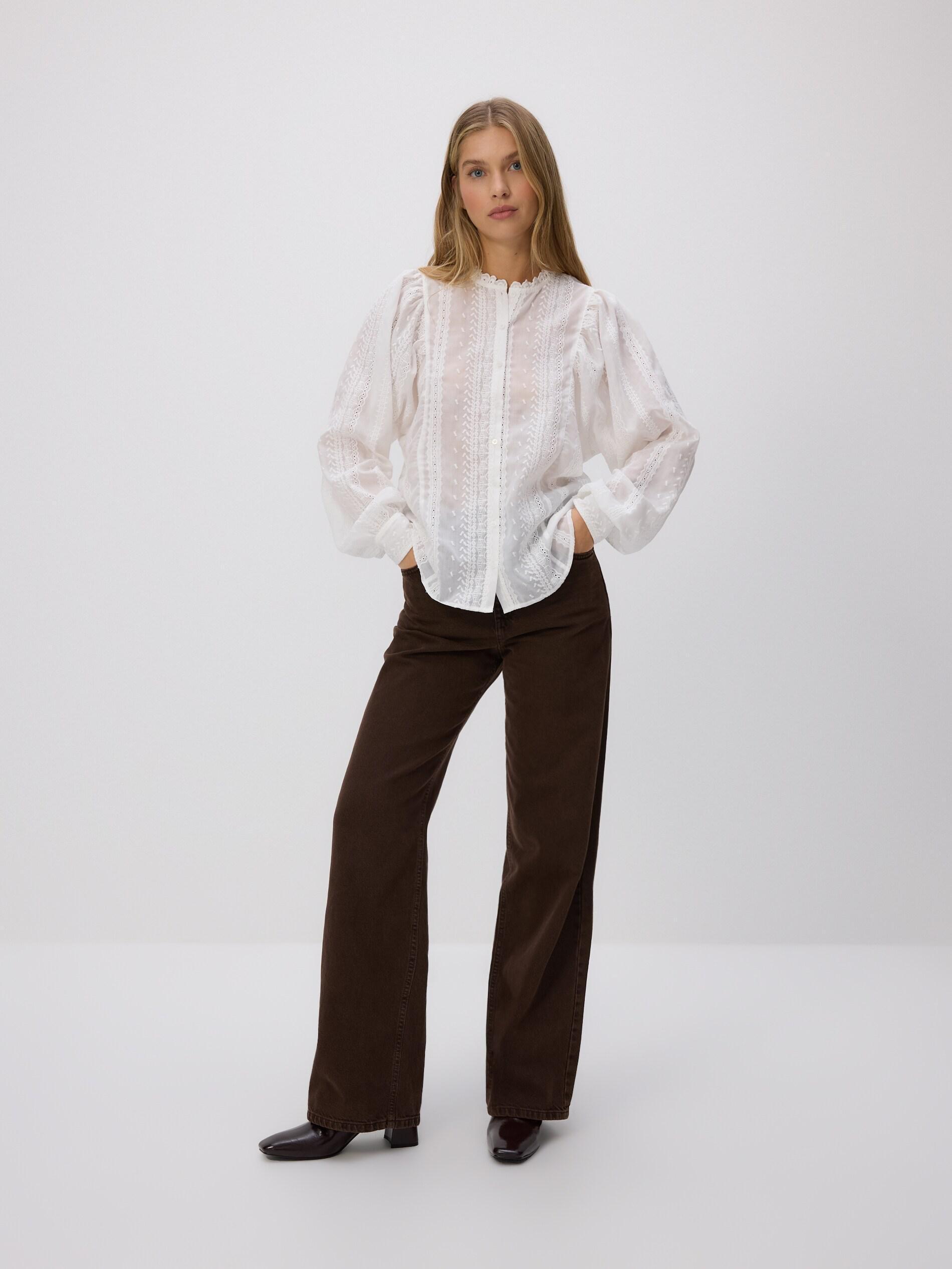 WHITE Shirt with decorative embroidery, White, large image number 1