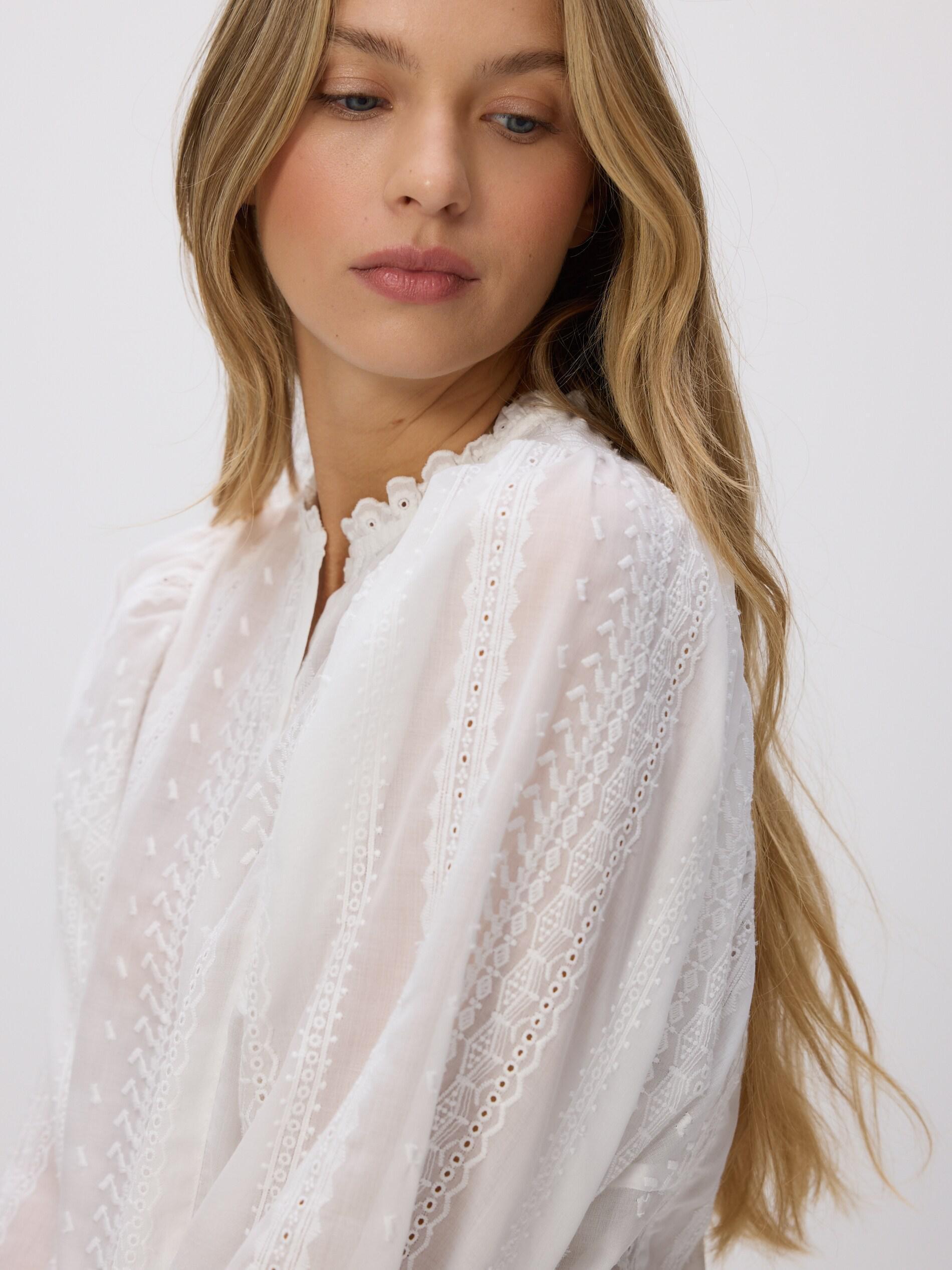 WHITE Shirt with decorative embroidery, White, large image number 2