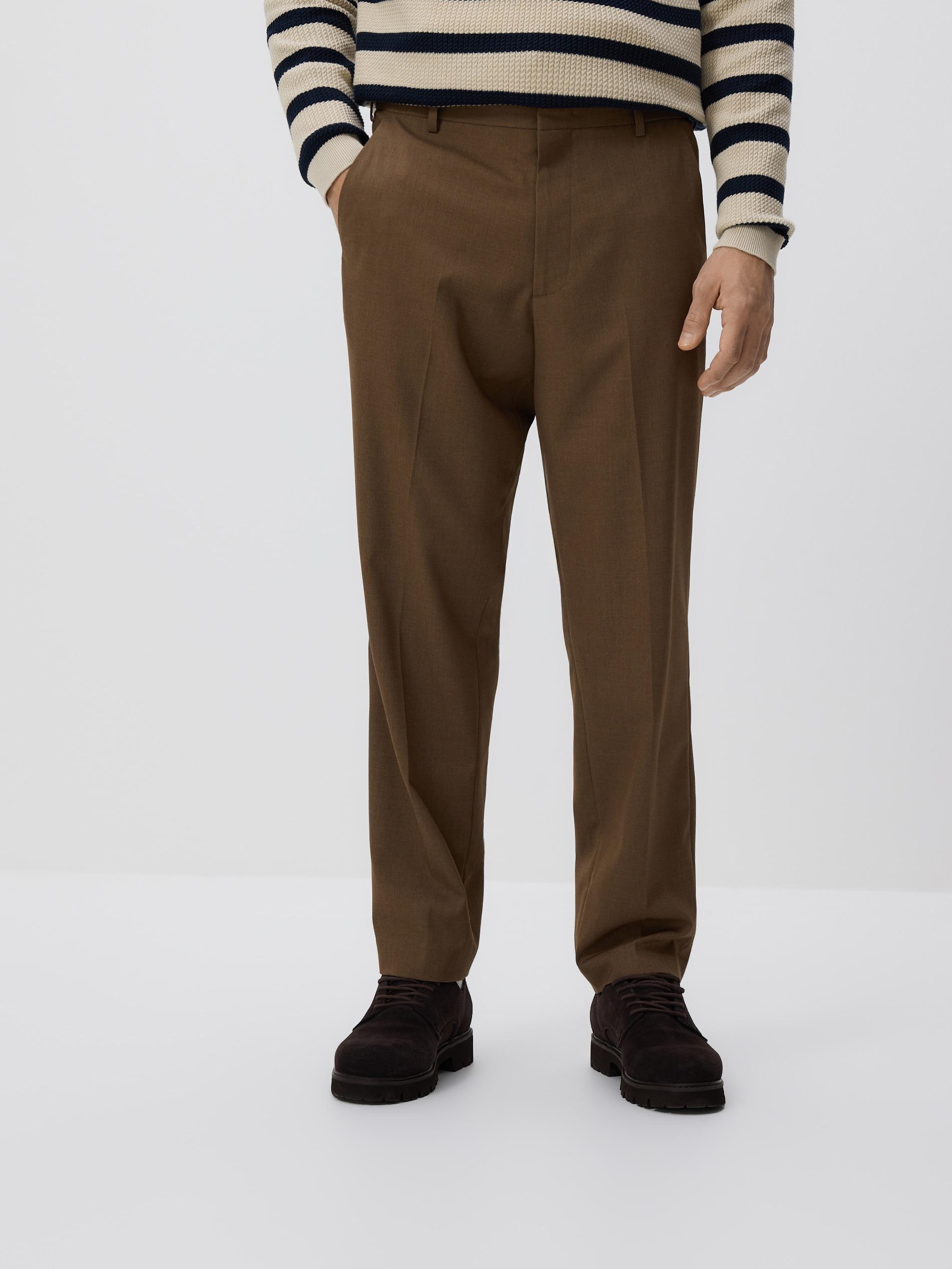 Brown Regular Fit Chino Trousers, Brown, medium