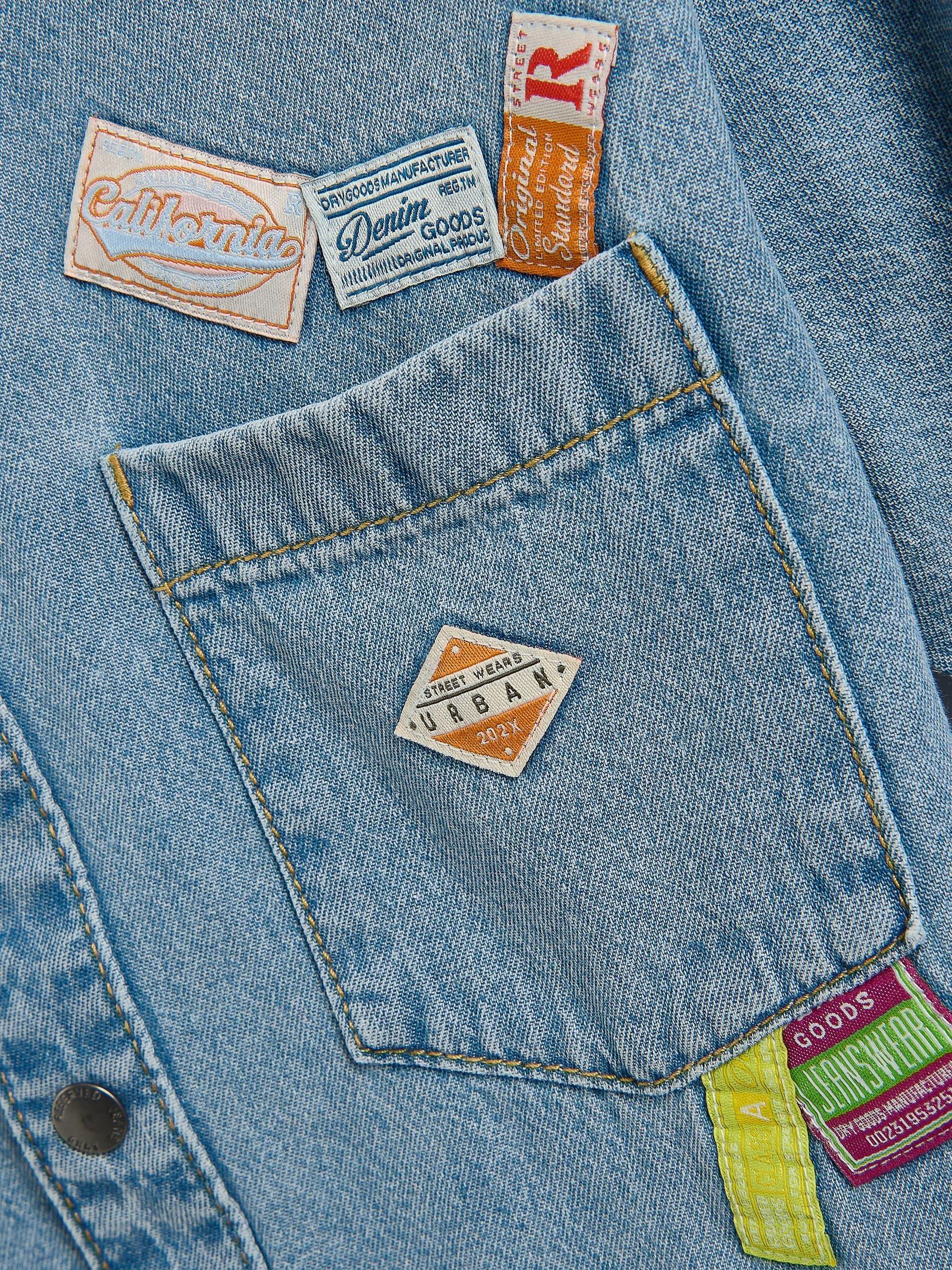 Blue Oversized Denim Shirt, Blue, large image number 1