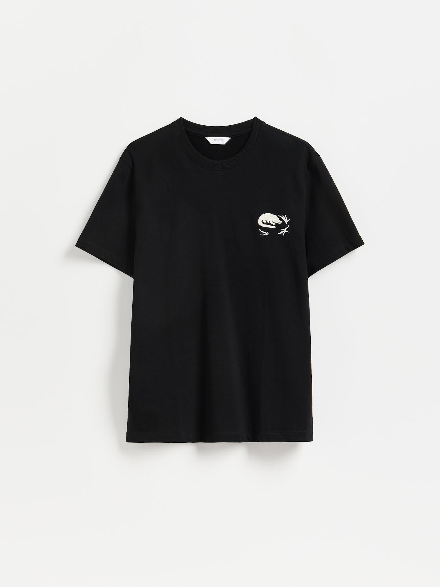 Black Regular Fit T-Shirt With Back Print, Black, large image number 0