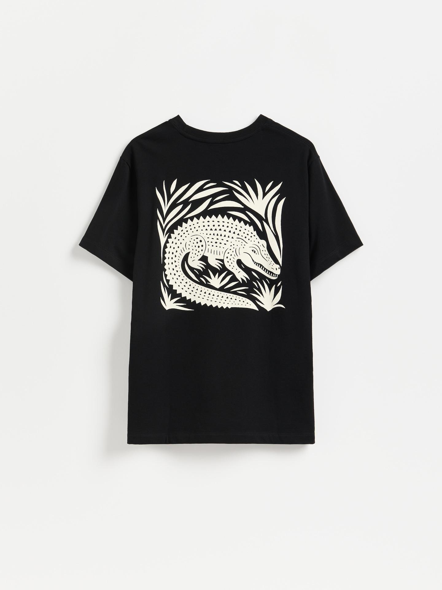Black Regular Fit T-Shirt With Back Print, Black, large image number 1