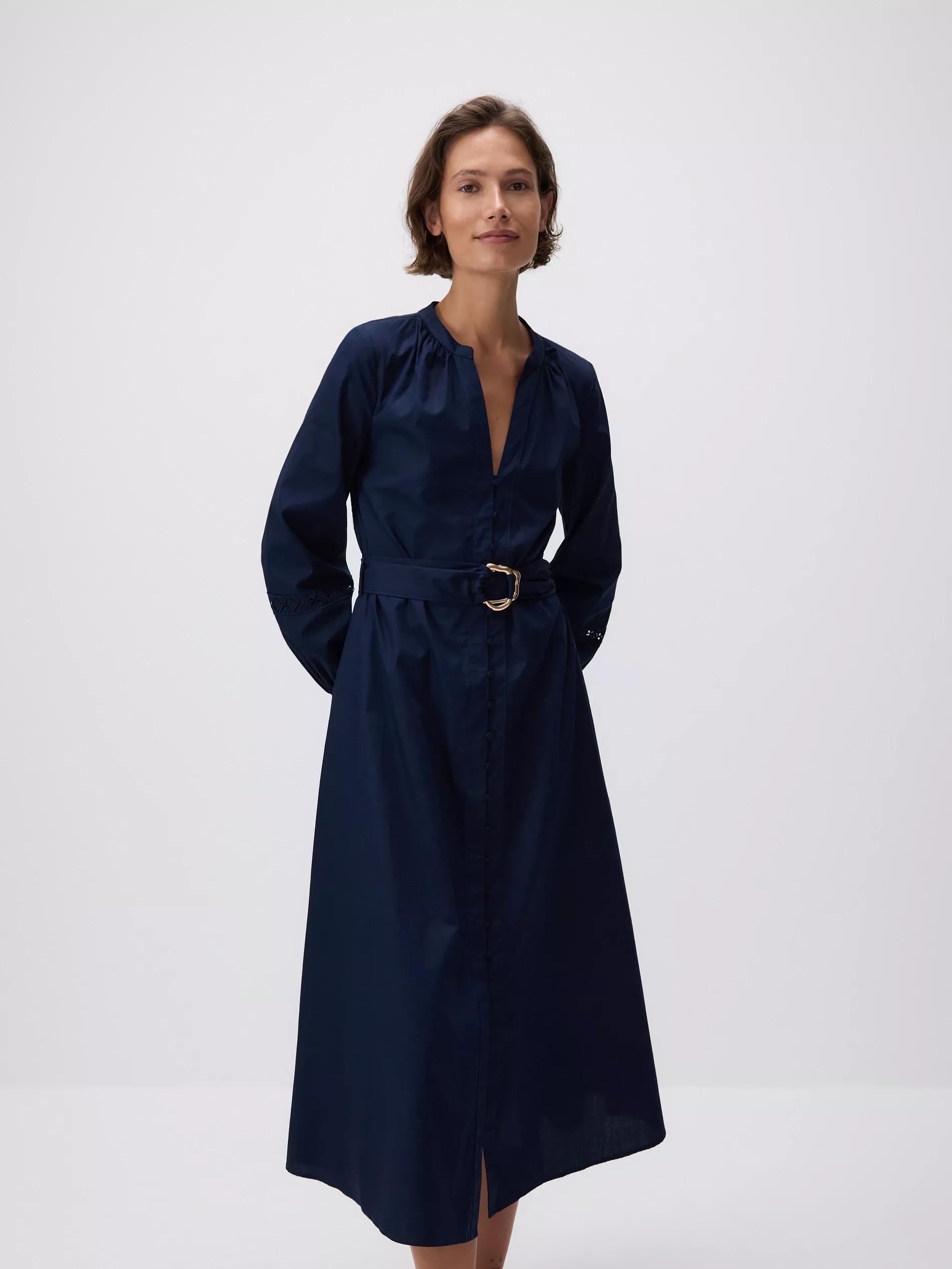 Navy Chain Belt Dress, Navy, medium