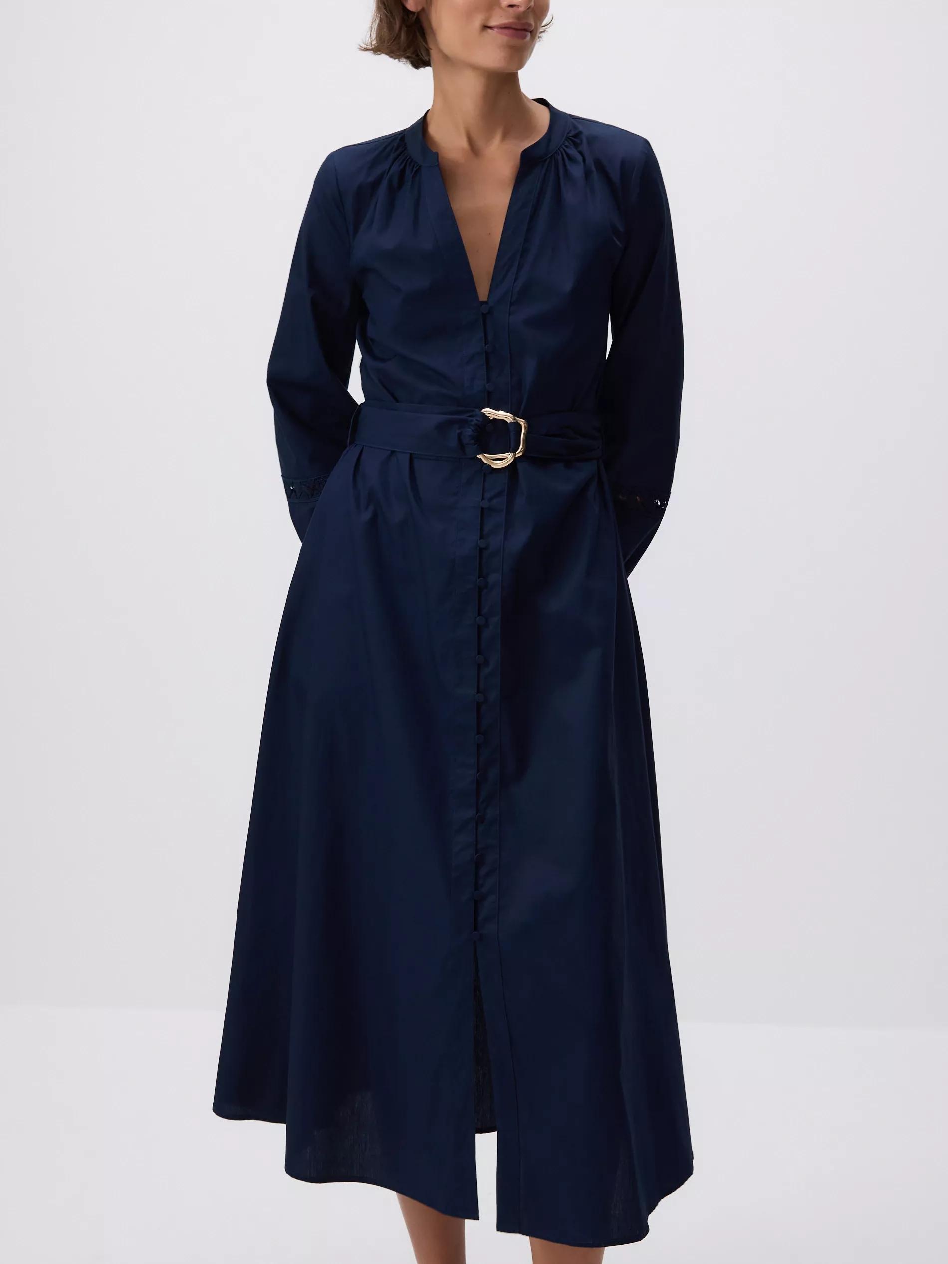 Navy Chain Belt Dress, Navy, medium