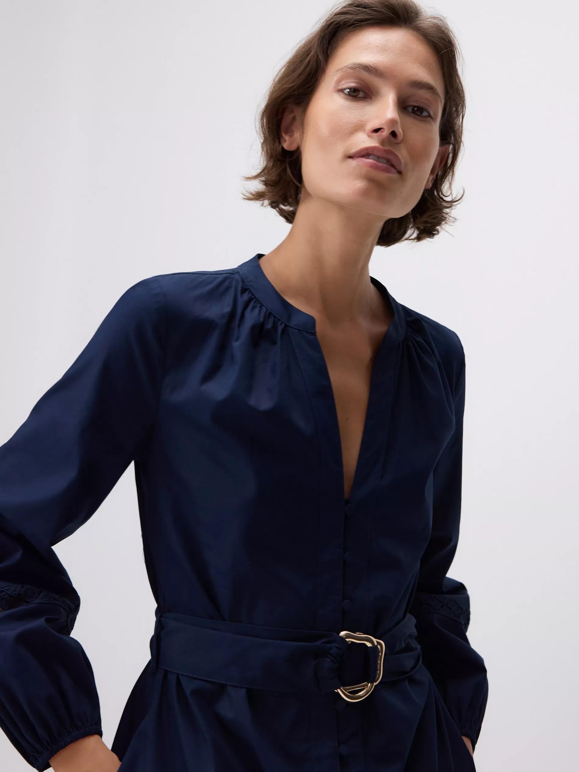 Navy Chain Belt Dress, Navy, medium