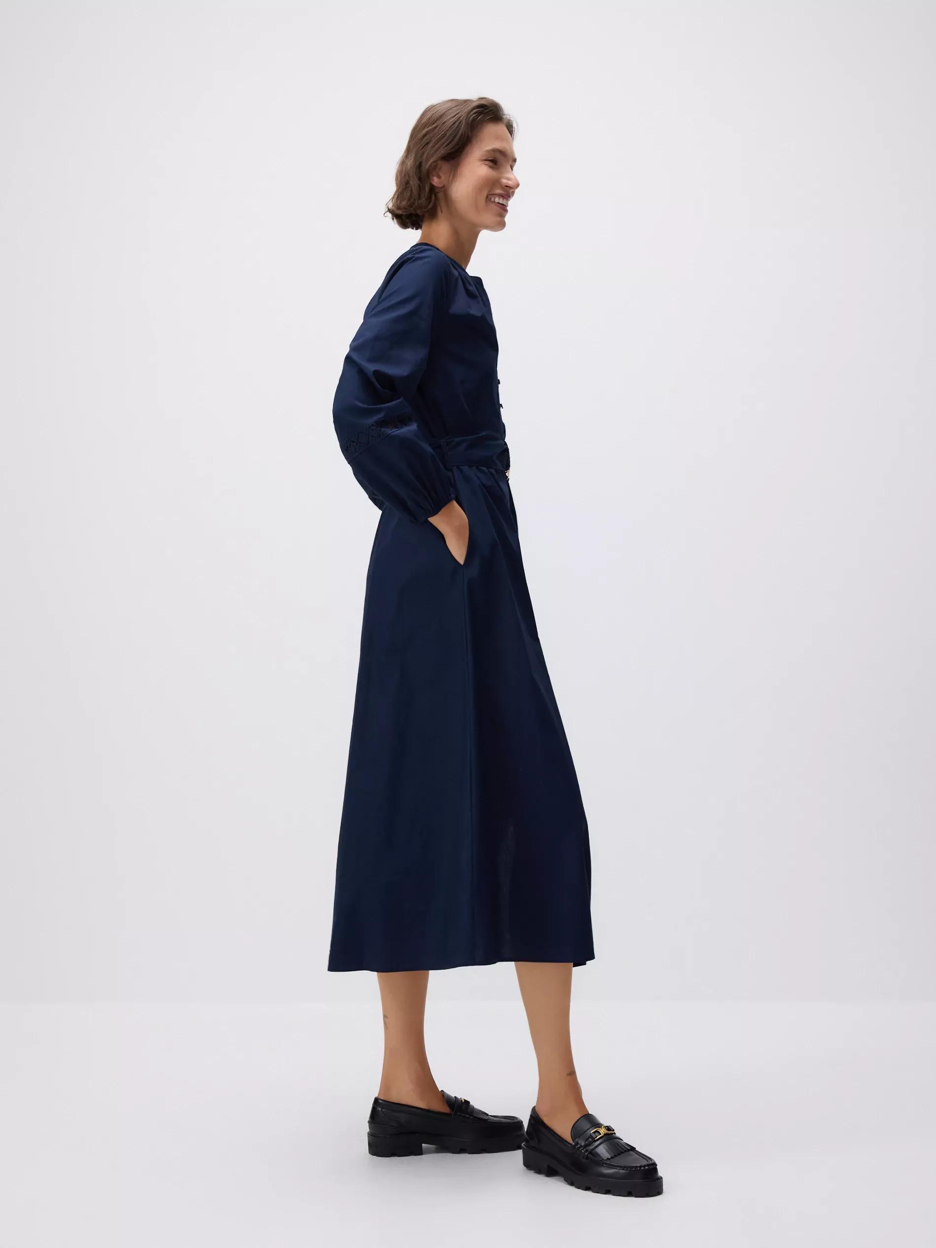 Navy Chain Belt Dress, , large image number 4