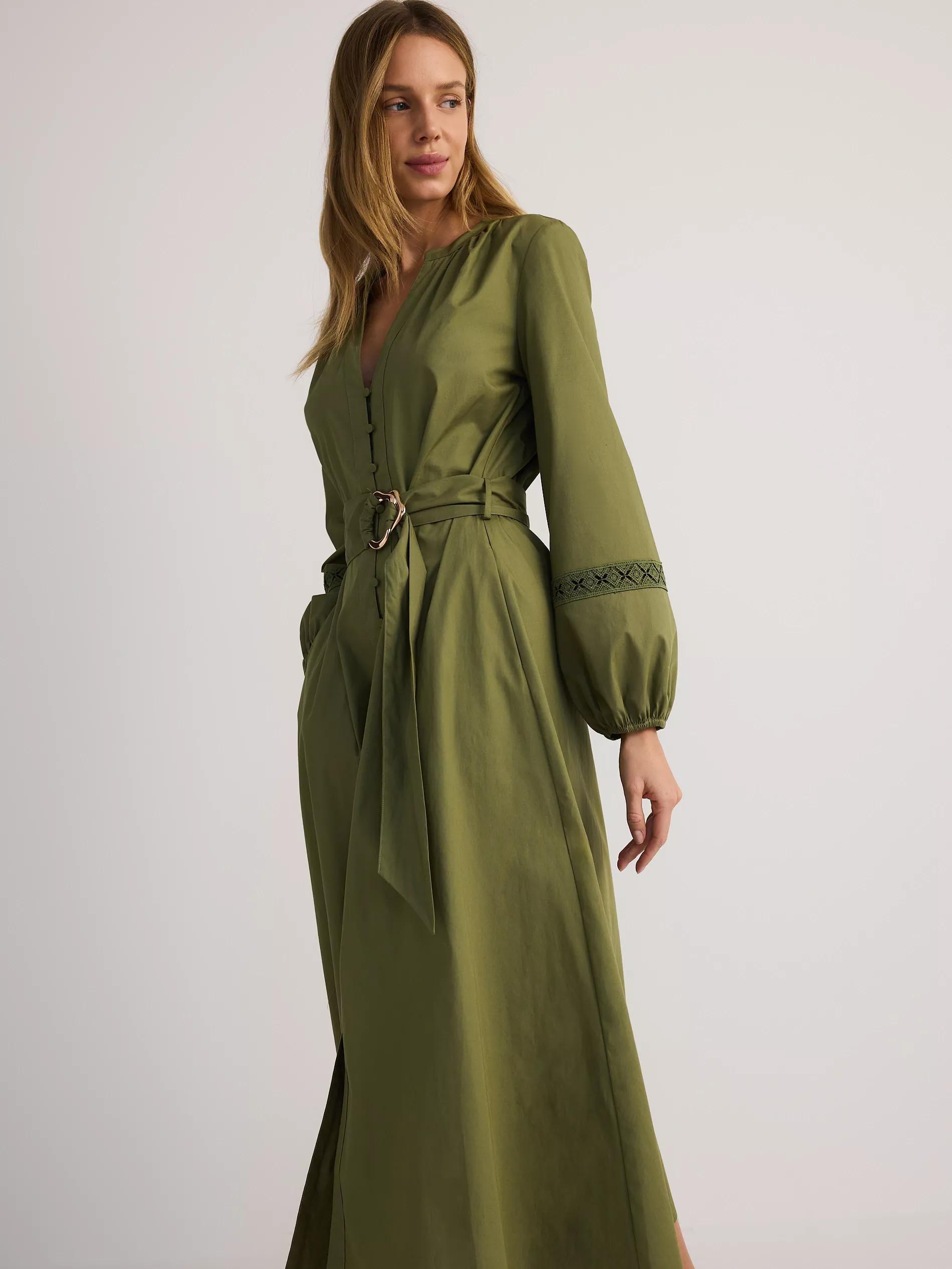 Green Chain Belt Dress, Green, medium