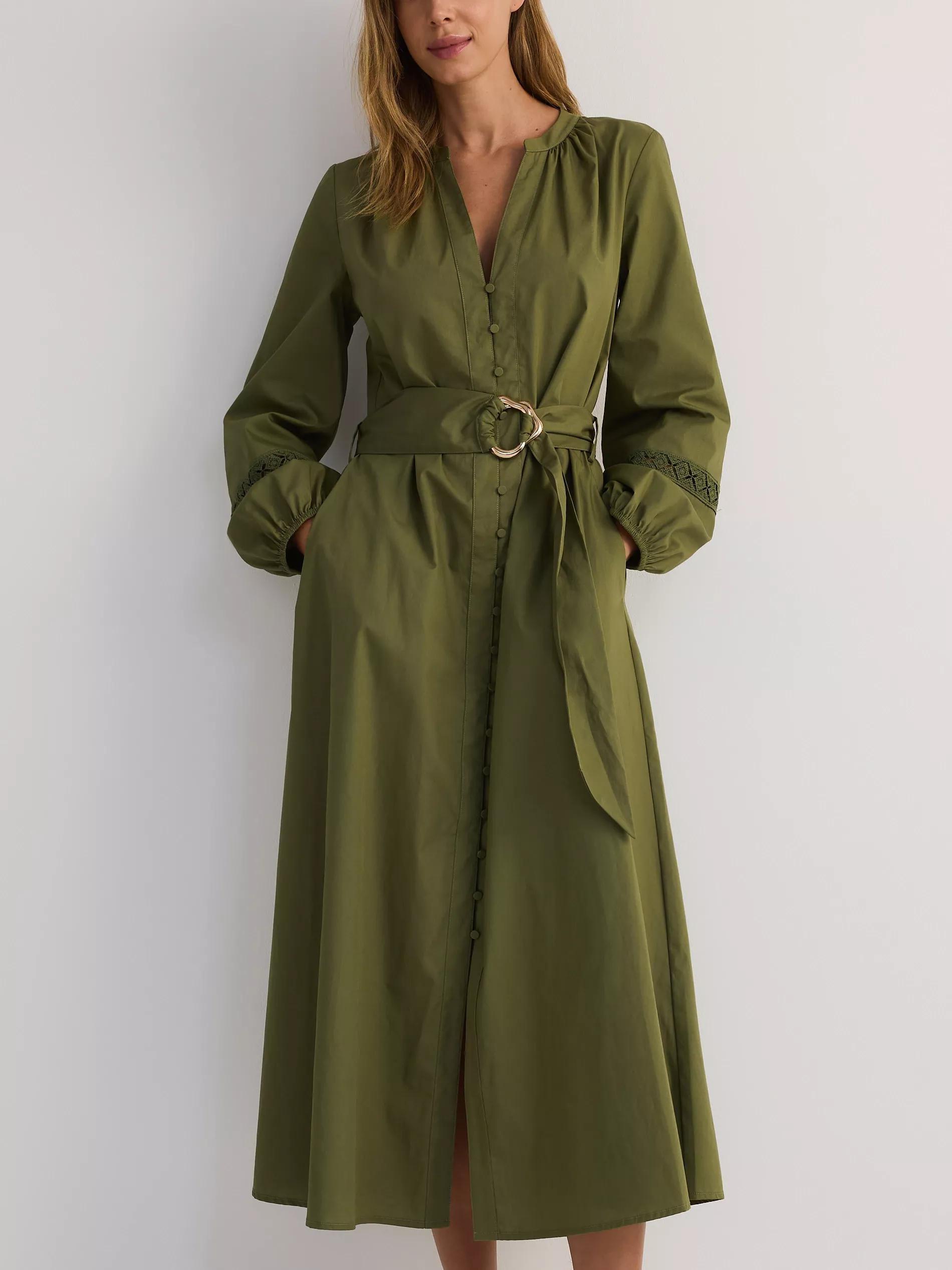 Green Chain Belt Dress, Green, medium