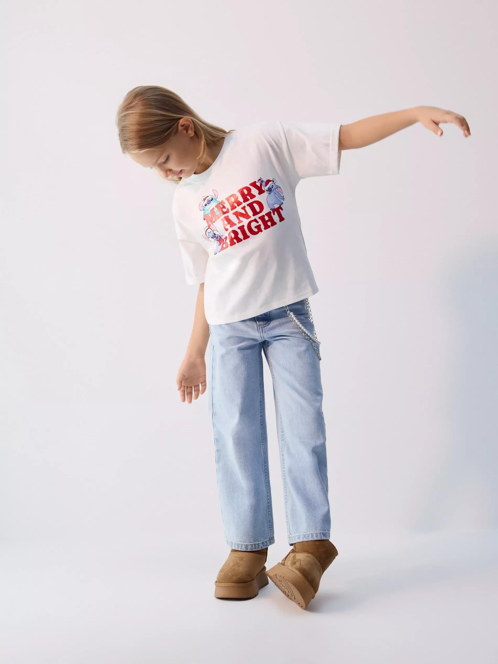 GIRLS` T-SHIR T CREAM, Ivory, large image number 2