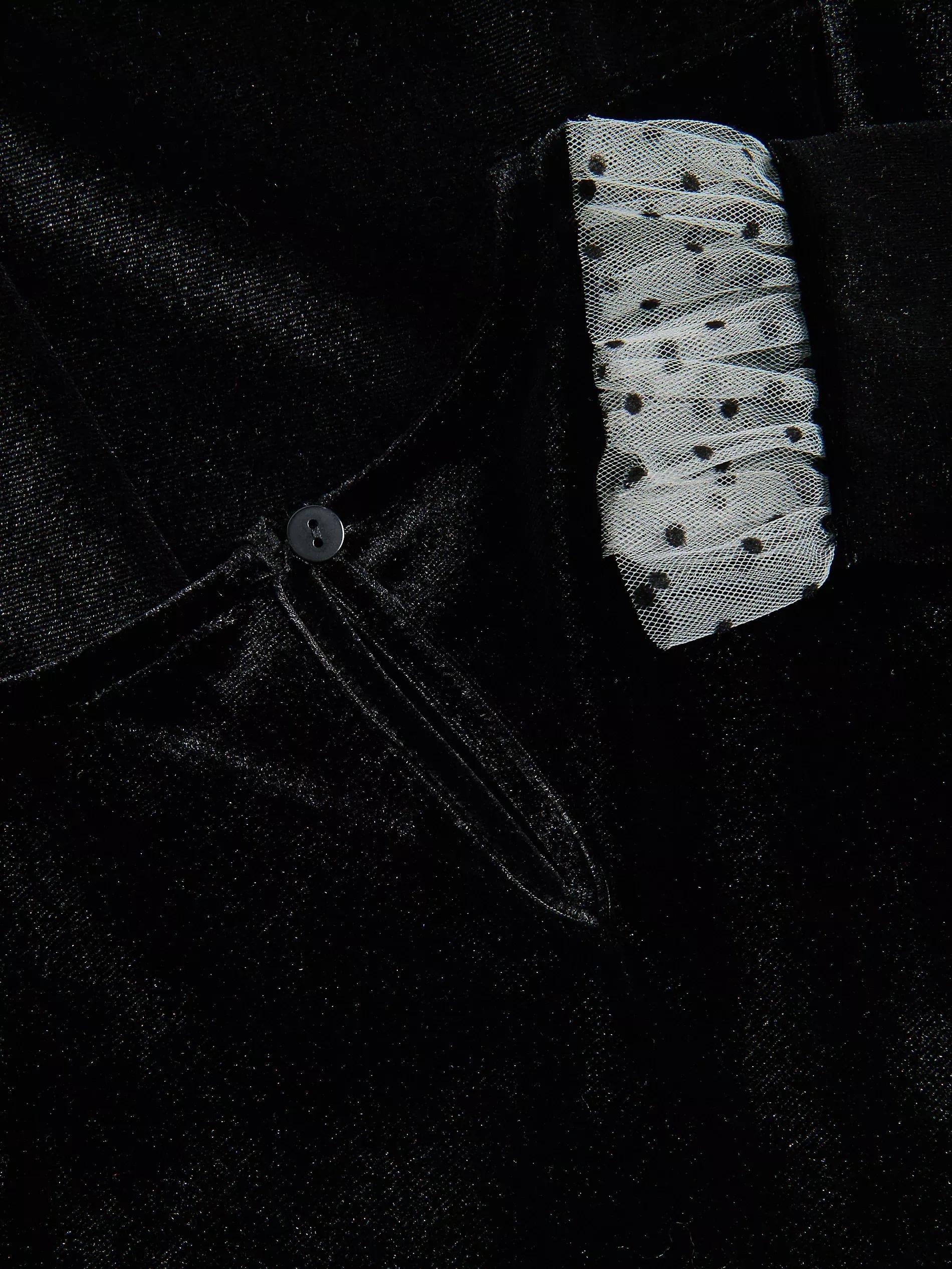 Black Velour Dress, Black, large image number 3