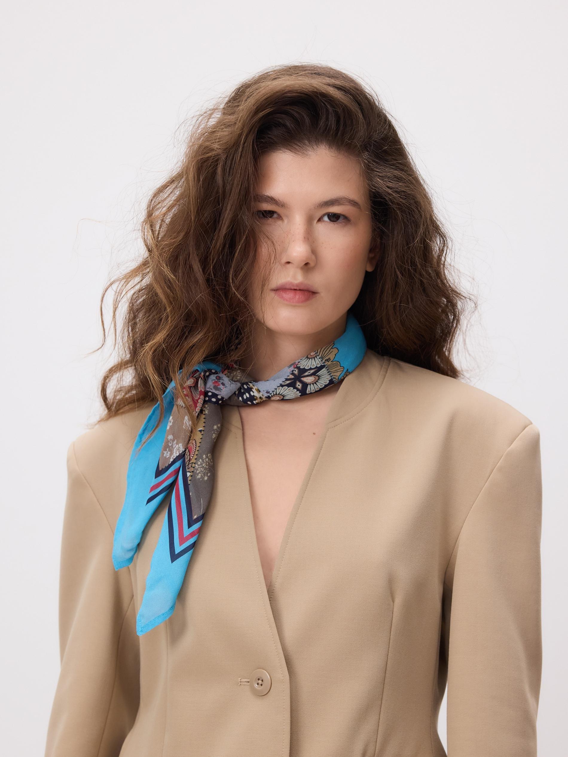 Multicolour Patterned Viscose Scarf, Multicolor, large image number 1
