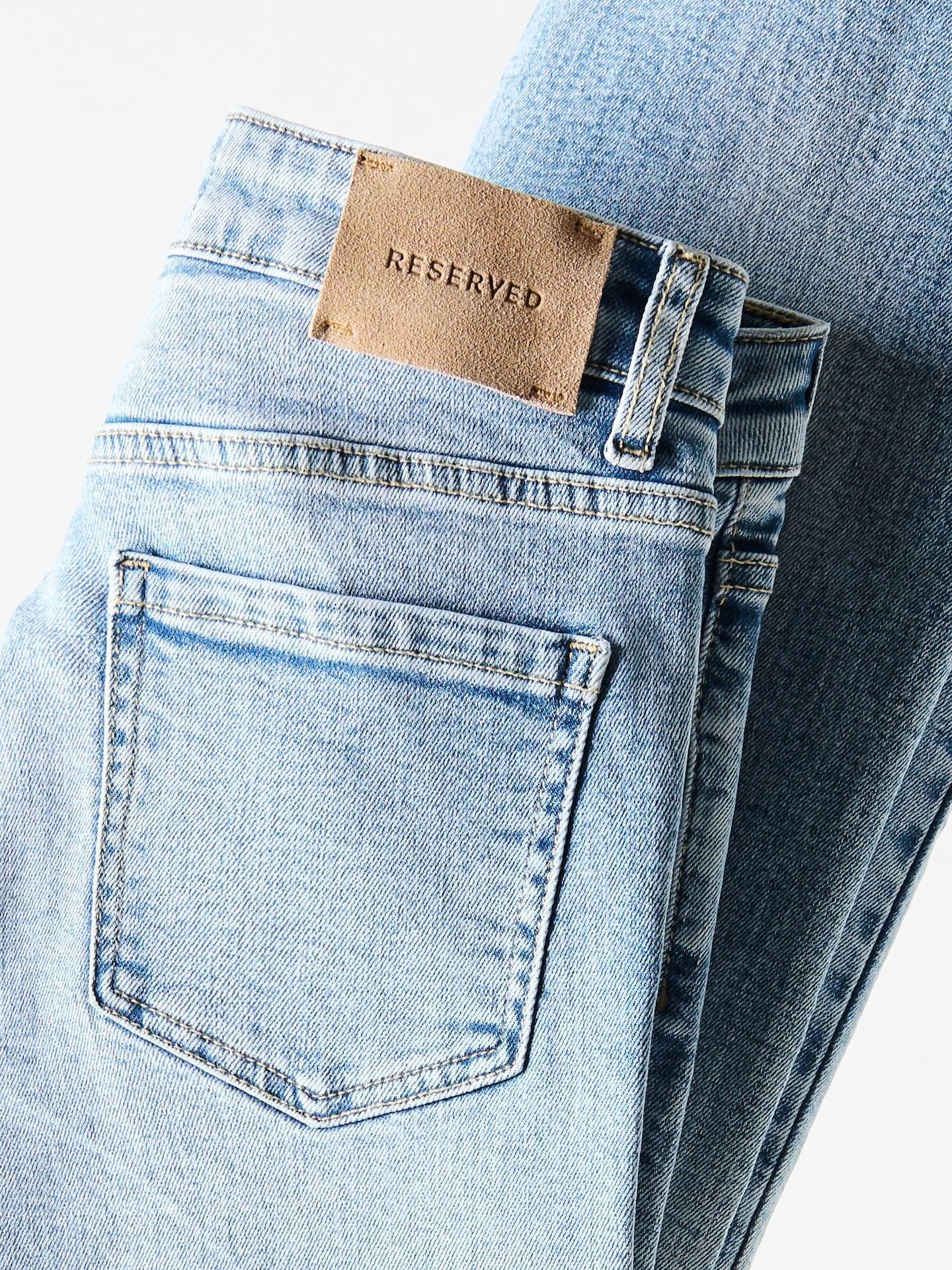 Blue Cropped Flare Jeans, Blue, medium