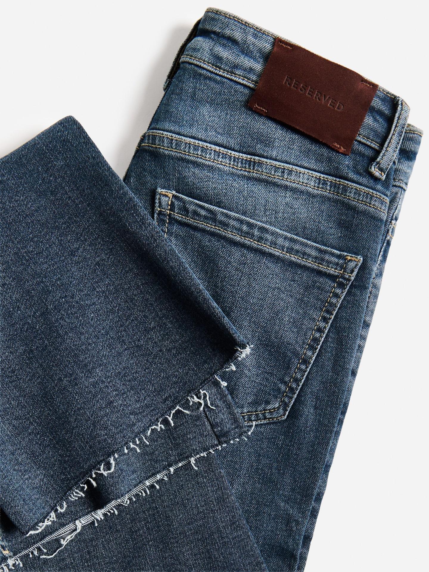 Navy Cropped Flare Jeans, Blue, medium