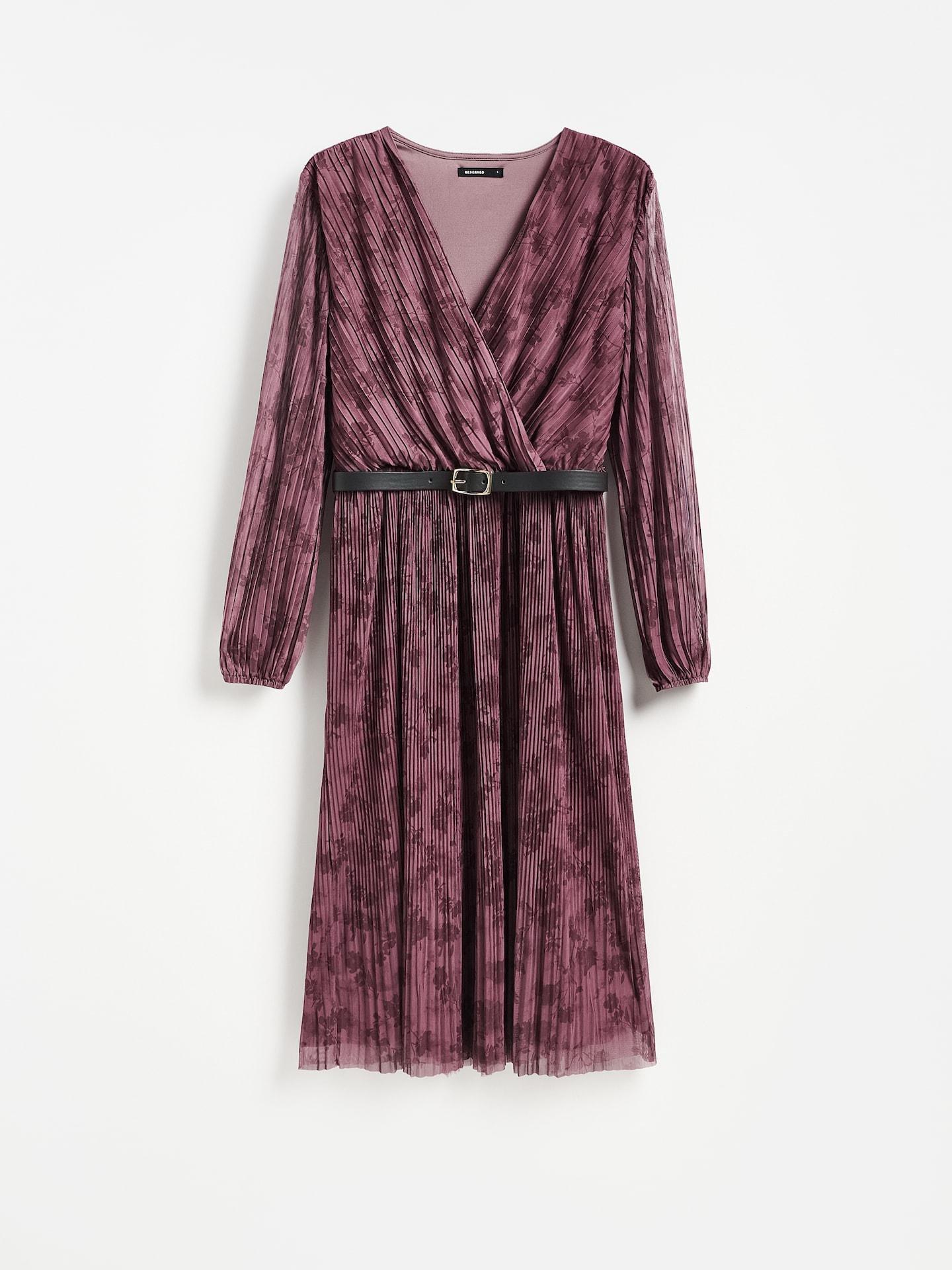Red Maxi Dress With Belt, Burgundy, large image number 0